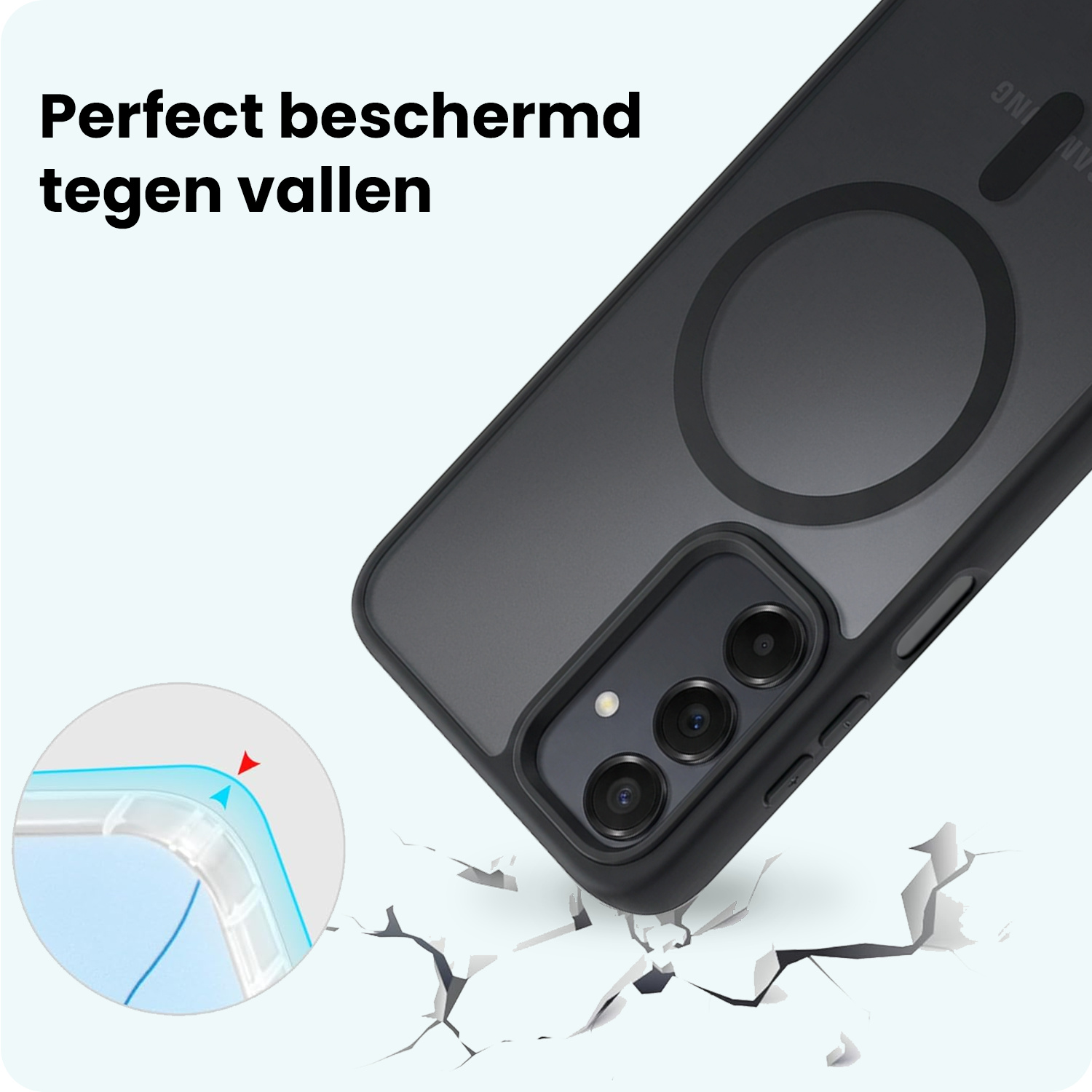 Forterra Forterra Samsung Galaxy A16 Magsafe Hoesje Zwart Met Screenprotector