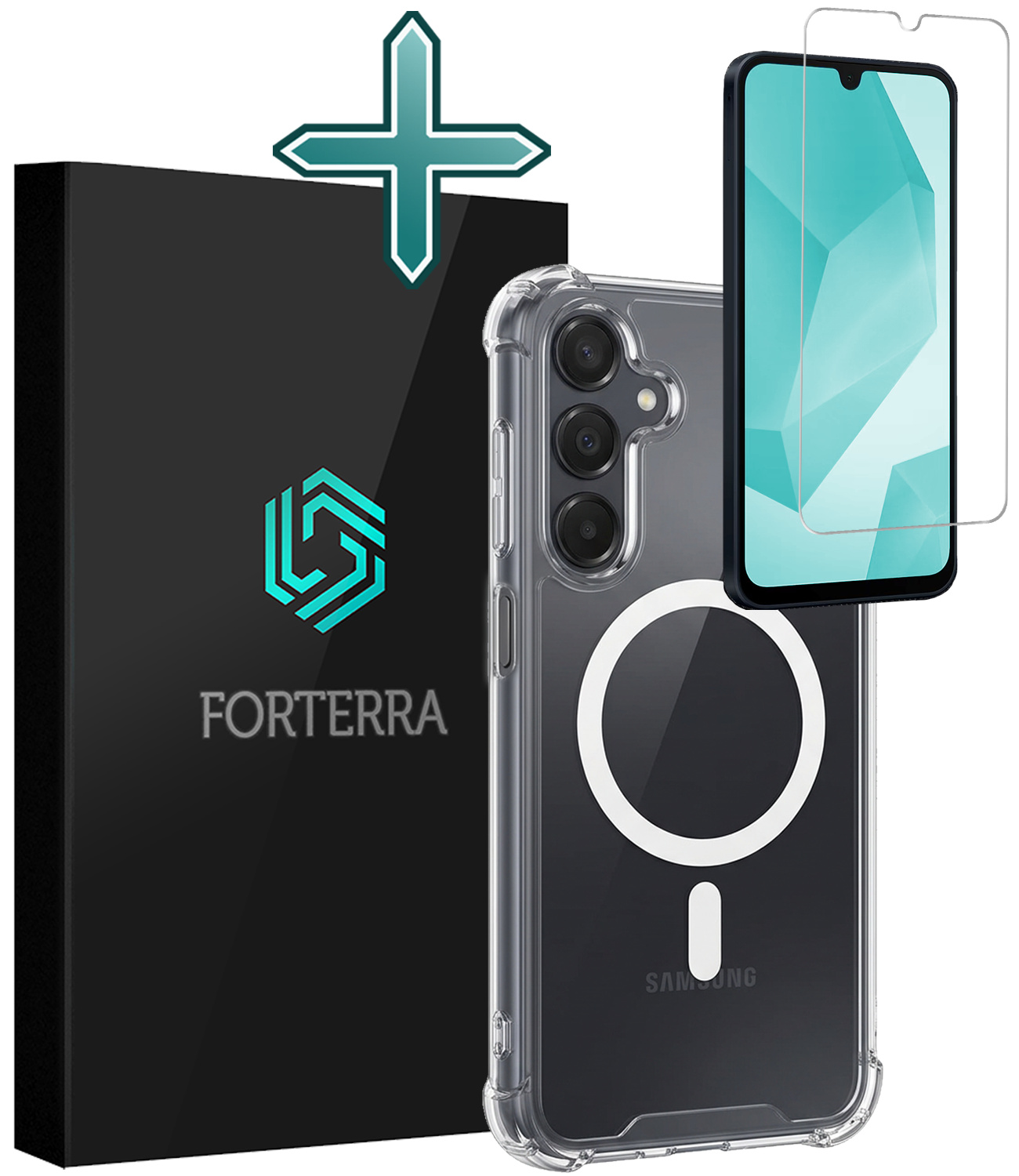 Forterra Forterra Samsung Galaxy A16 Magsafe Hoesje Transparant Met Screenprotector