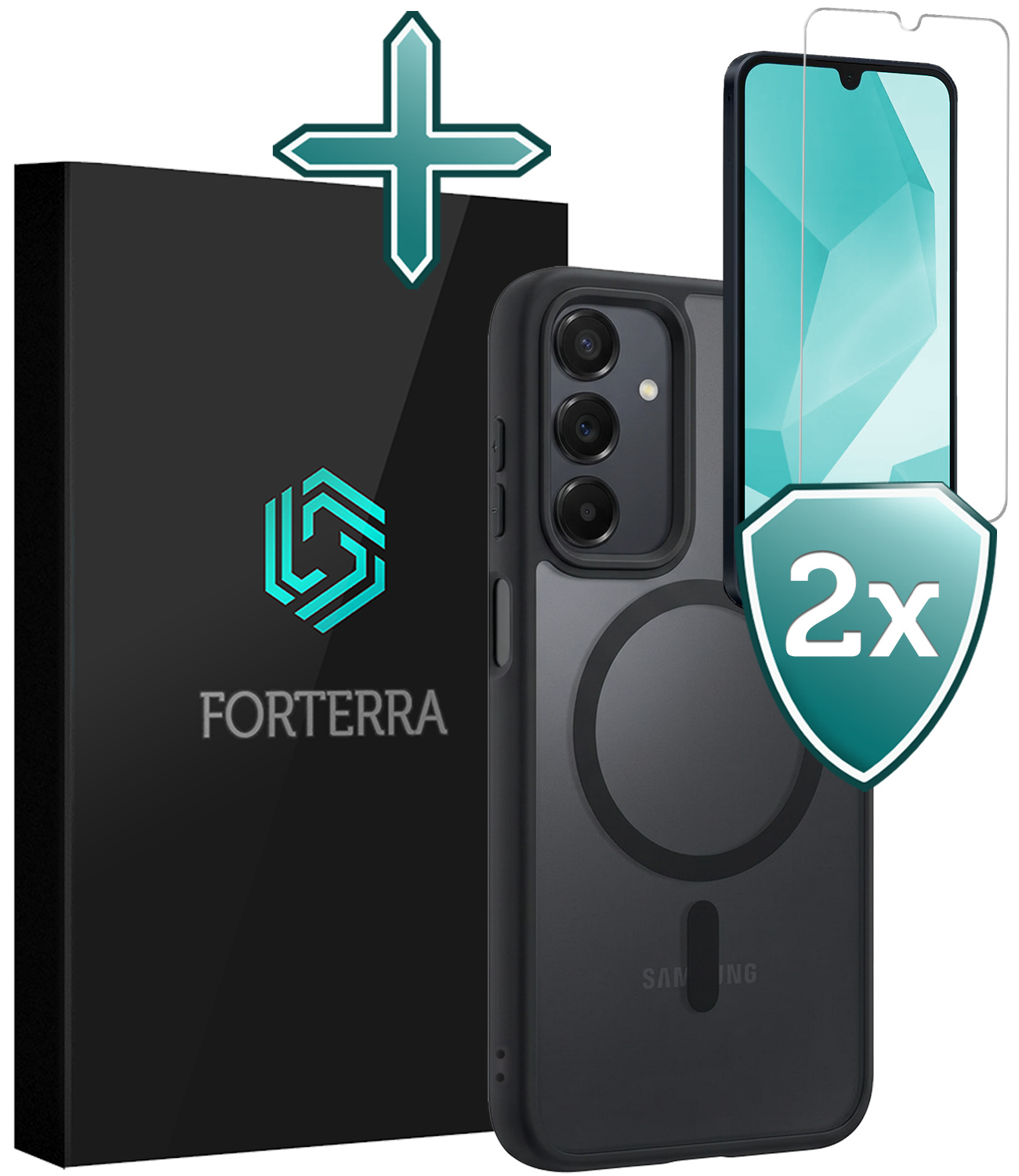 Forterra Forterra Samsung Galaxy A16 Magsafe Hoesje Zwart Met 2x Screenprotector