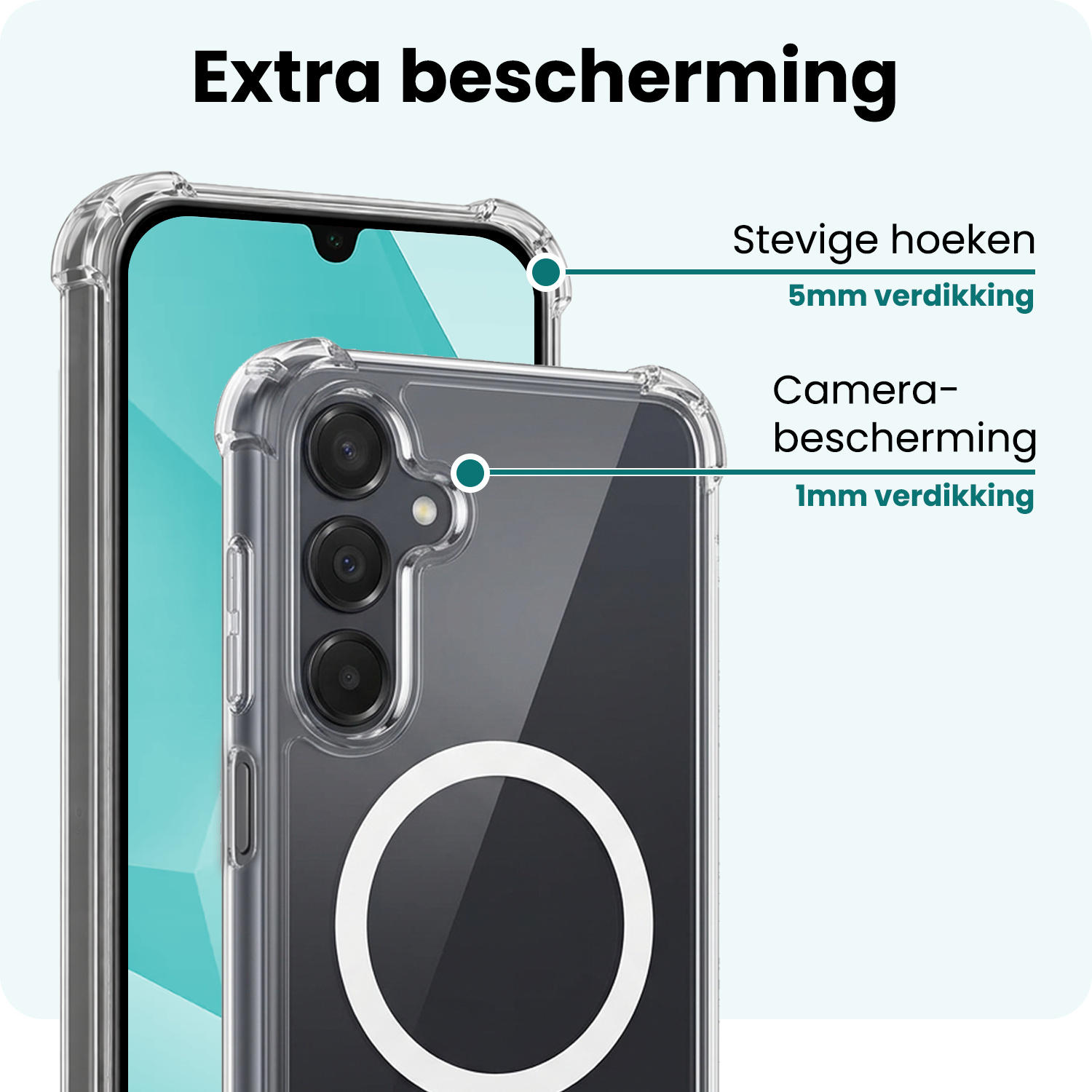 Forterra Forterra Samsung Galaxy A16 Magsafe Hoesje Transparant Met 2x Screenprotector