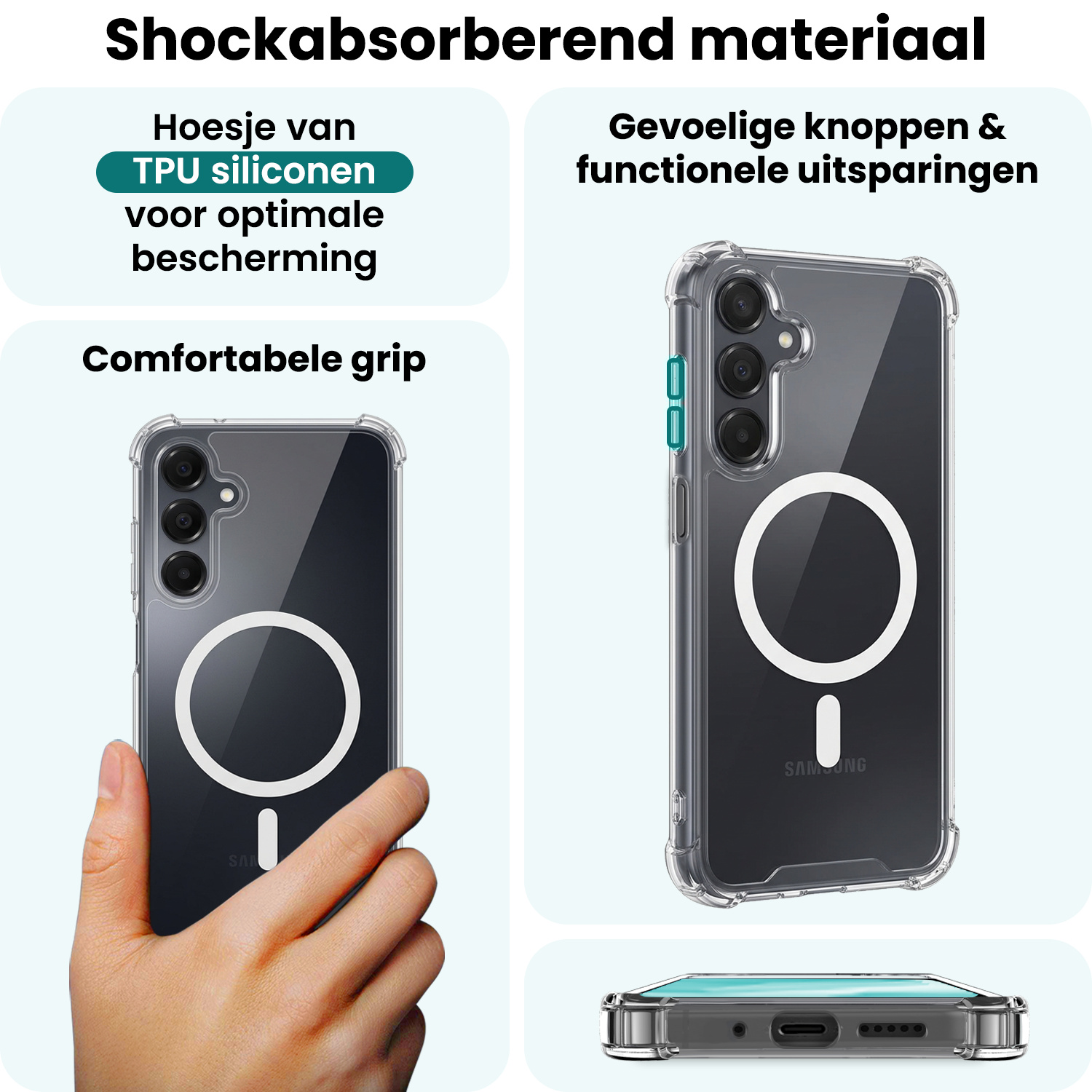 Forterra Forterra Samsung Galaxy A16 Magsafe Hoesje Transparant Met 2x Screenprotector