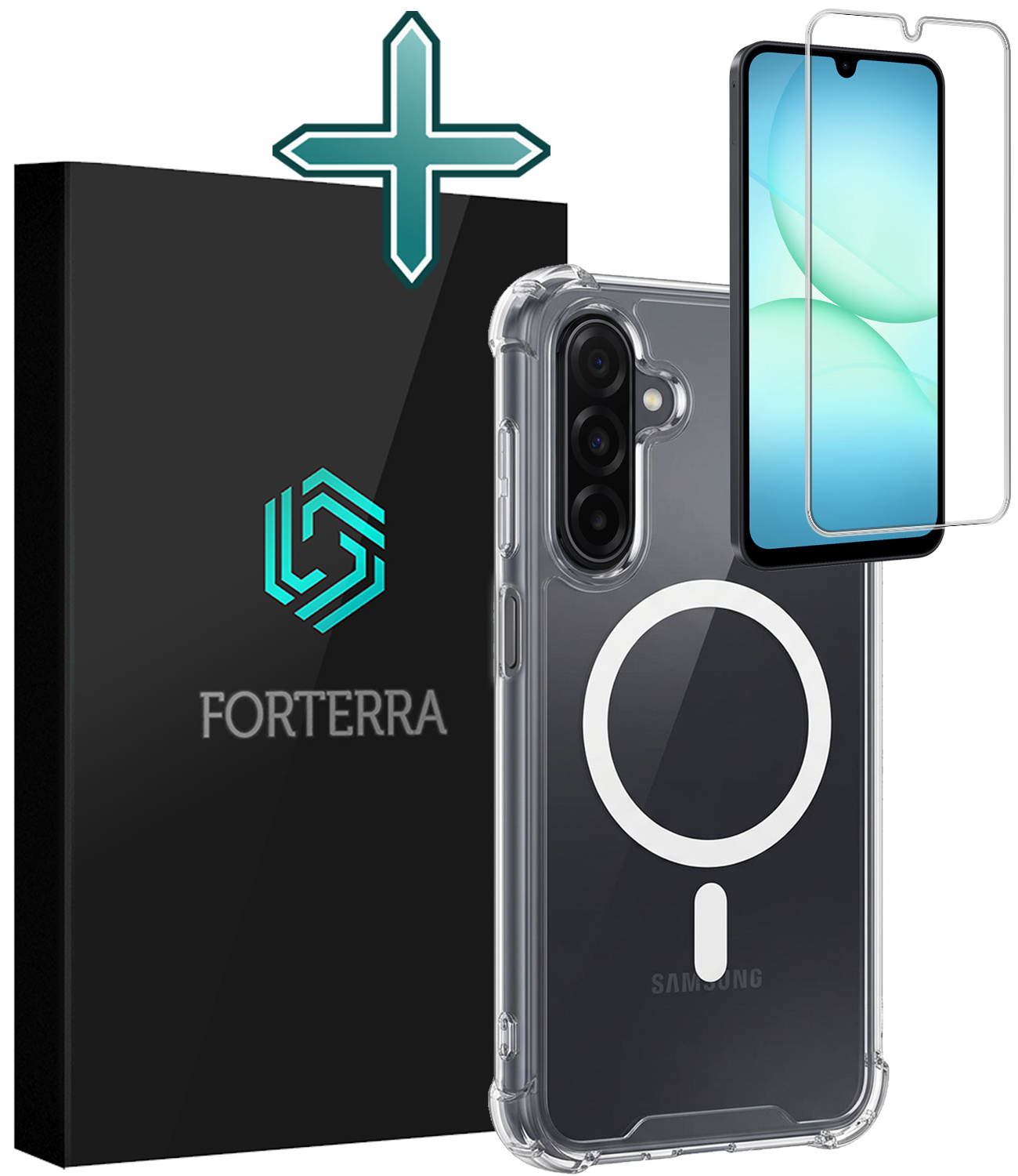 Forterra Forterra Samsung Galaxy A17 Magsafe Hoesje Transparant Met Screenprotector