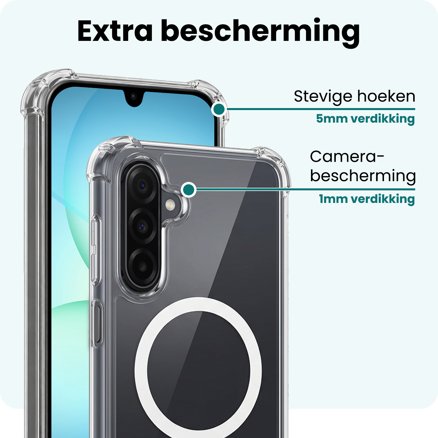 Forterra Forterra Samsung Galaxy A17 Magsafe Hoesje Transparant Met Screenprotector