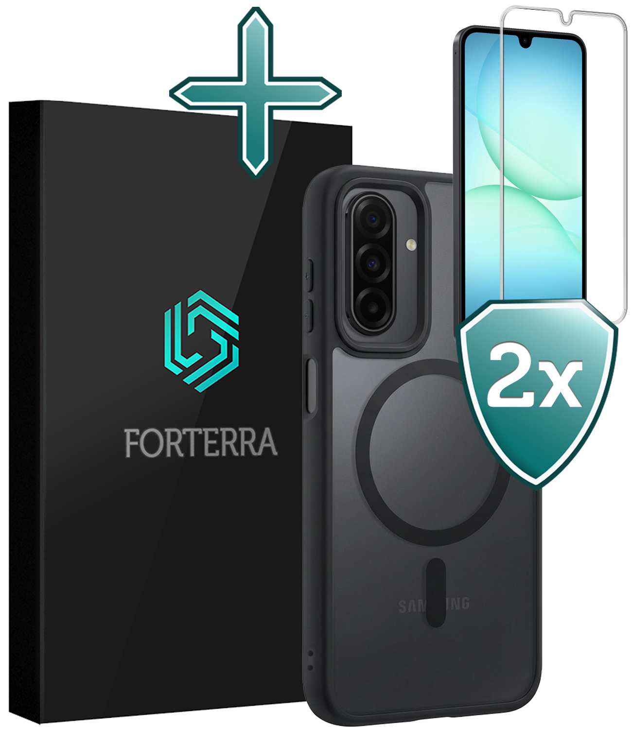 Forterra Forterra Samsung Galaxy A17 Magsafe Hoesje Zwart Met 2x Screenprotector