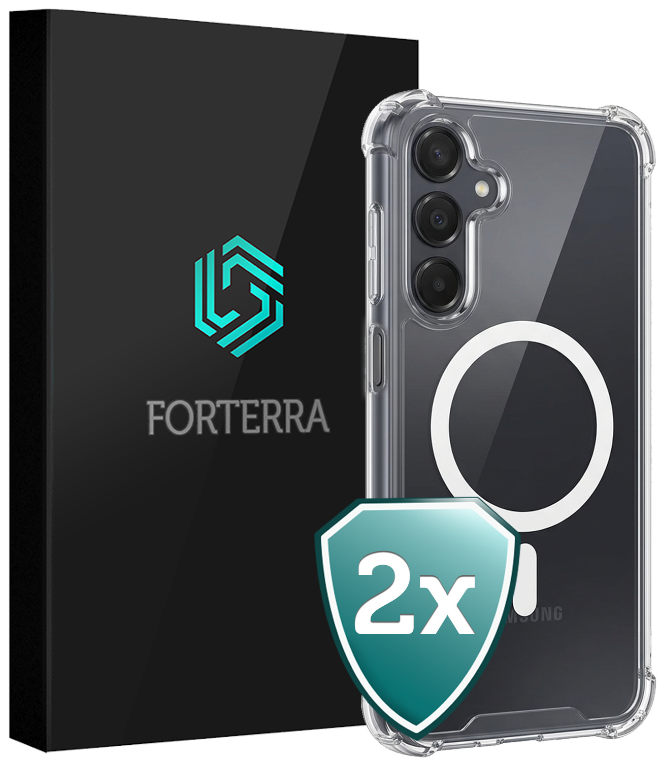 Forterra Forterra Samsung Galaxy A25 Magsafe Hoesje - Transparant - 2 PACK