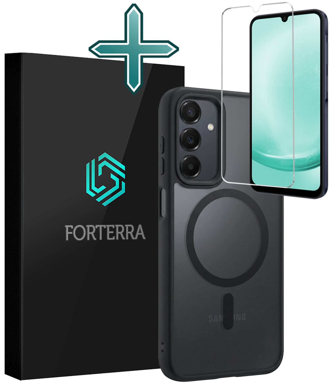 Forterra Forterra Samsung Galaxy A25 Magsafe Hoesje Zwart Met Screenprotector