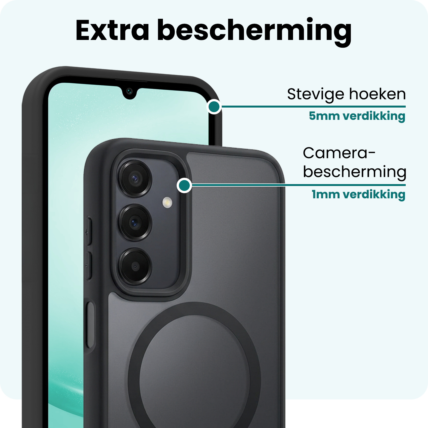 Forterra Forterra Samsung Galaxy A25 Magsafe Hoesje Zwart Met Screenprotector