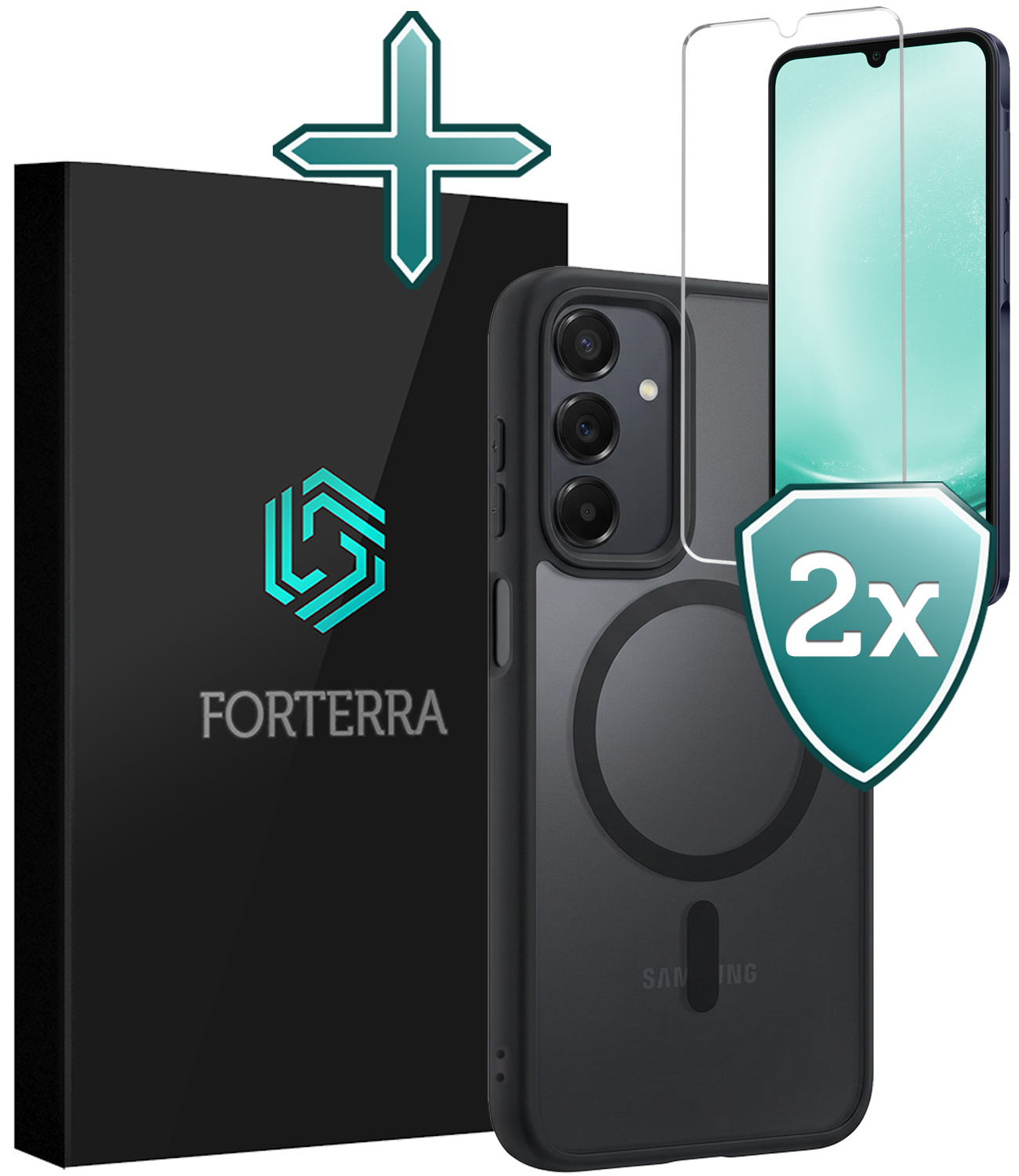 Forterra Forterra Samsung Galaxy A25 Magsafe Hoesje Zwart Met 2x Screenprotector