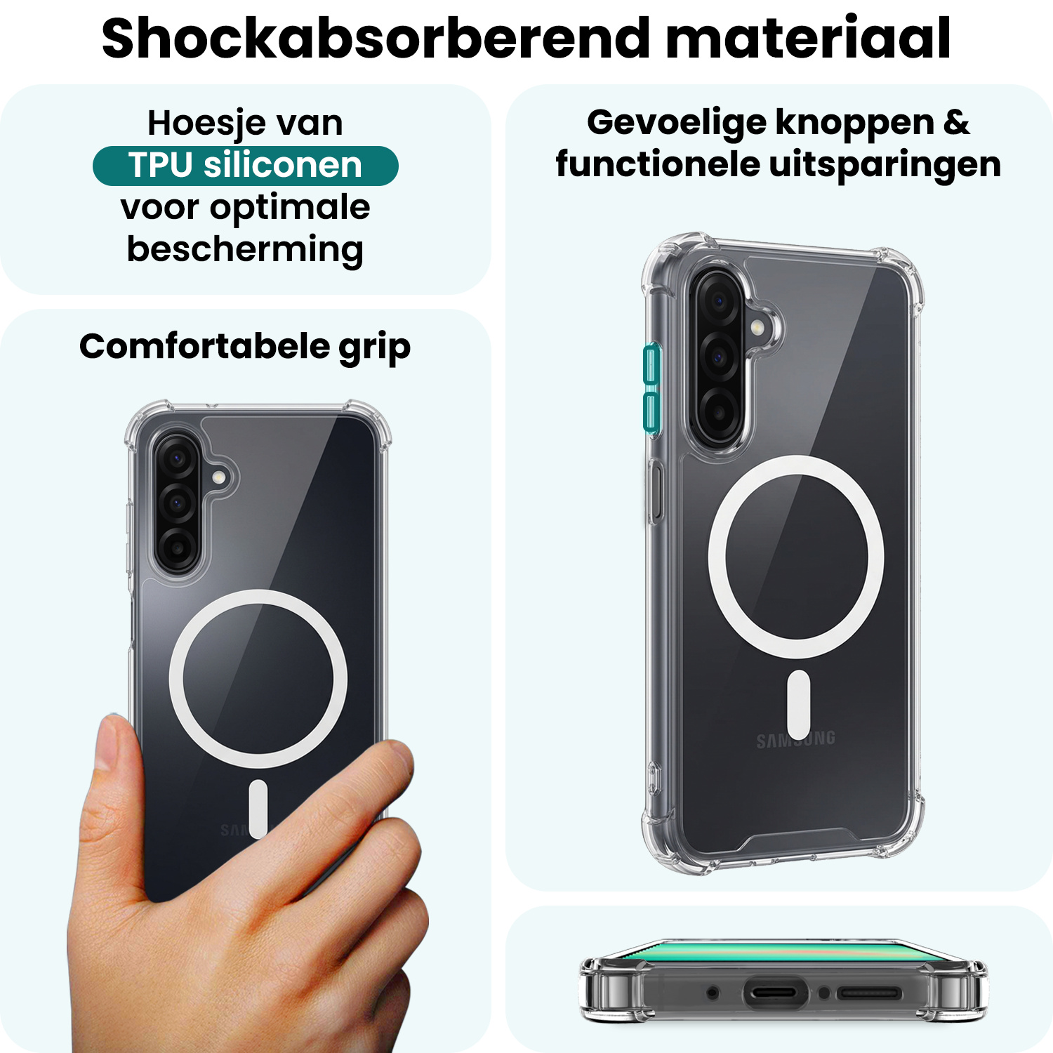 Forterra Forterra Samsung Galaxy A26 Magsafe Hoesje - Transparant - 2 PACK