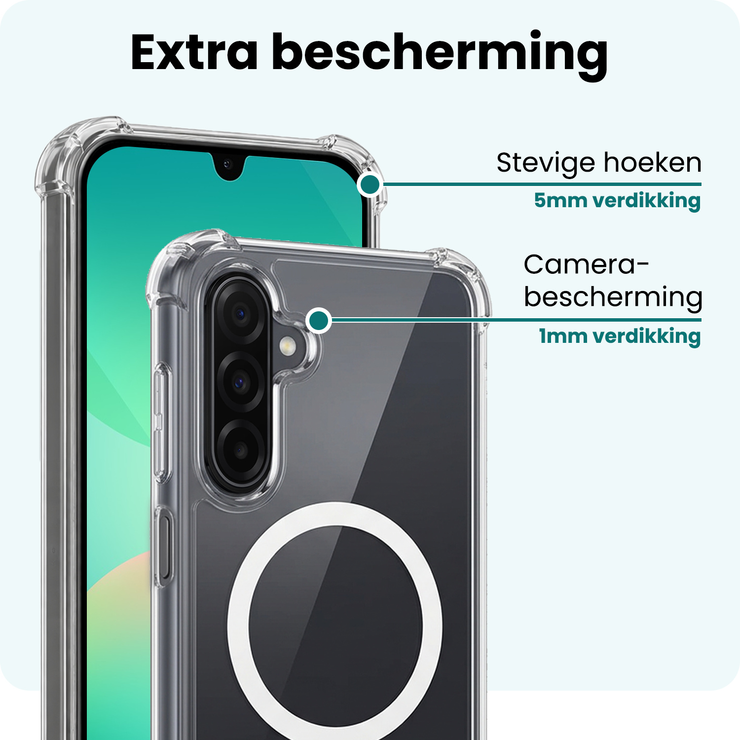 Forterra Forterra Samsung Galaxy A26 Magsafe Hoesje Transparant Met Screenprotector