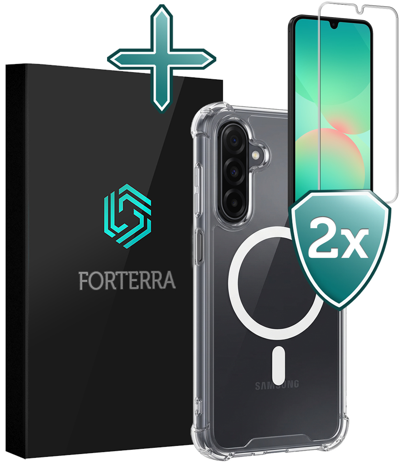 Forterra Forterra Samsung Galaxy A26 Magsafe Hoesje Transparant Met 2x Screenprotector