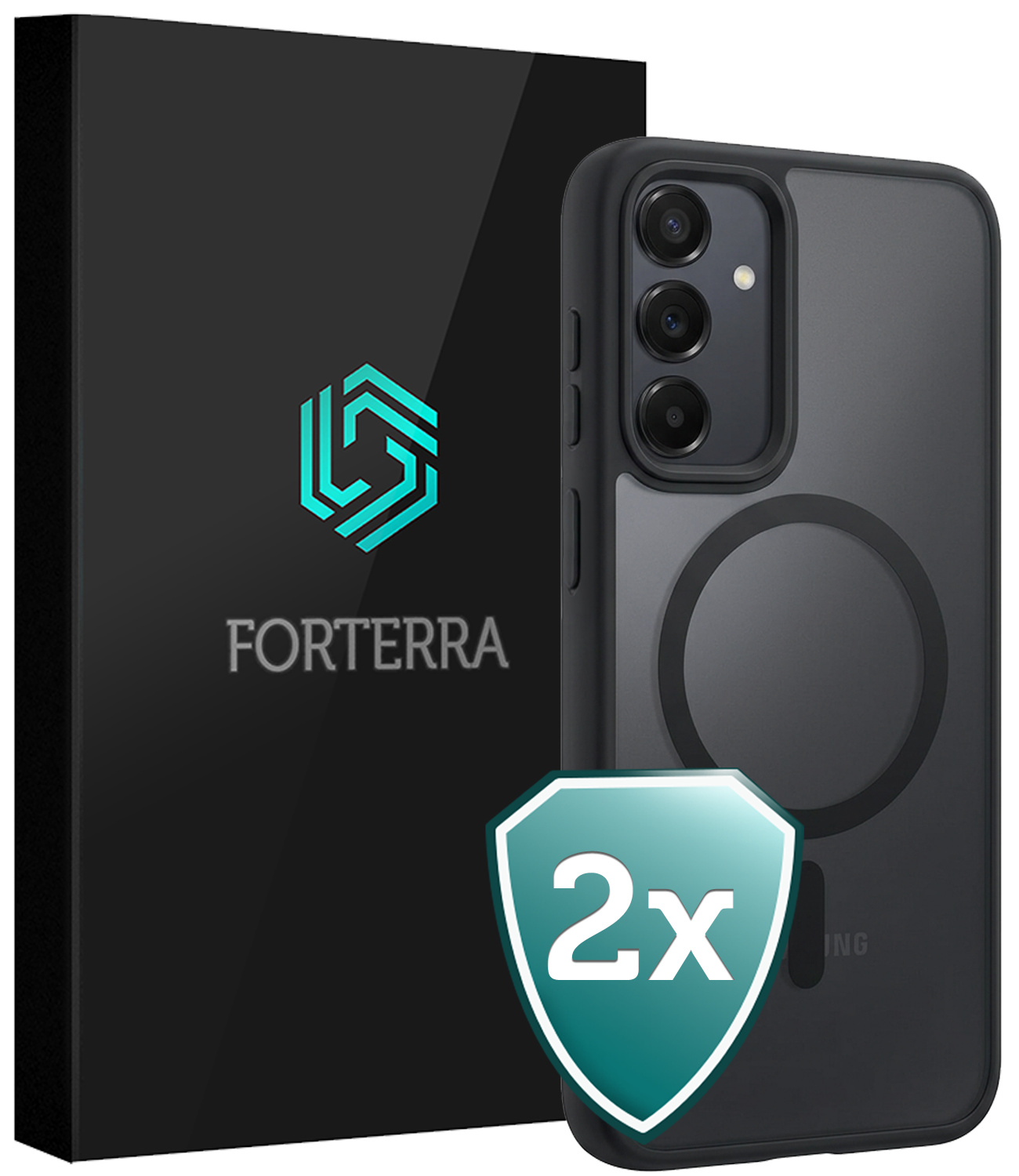 Forterra Forterra Samsung Galaxy A35 Magsafe Hoesje - Zwart - 2 PACK