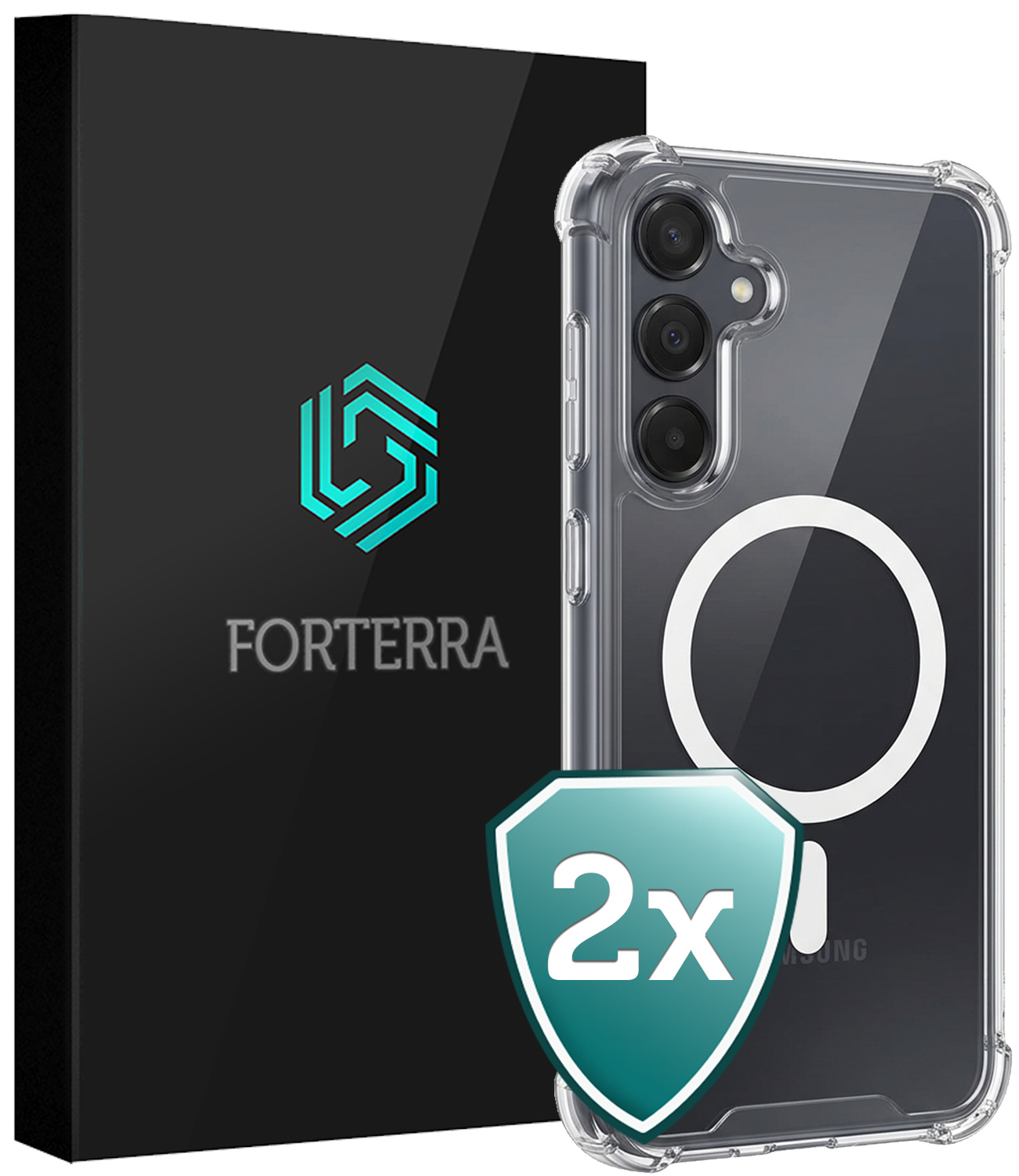 Forterra Forterra Samsung Galaxy A35 Magsafe Hoesje - Transparant - 2 PACK