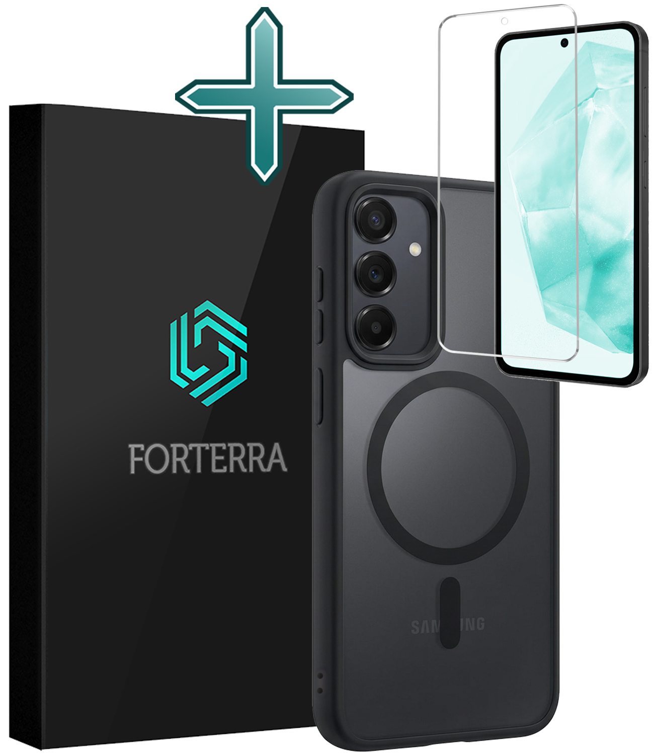 Forterra Forterra Samsung Galaxy A35 Magsafe Hoesje Zwart Met Screenprotector