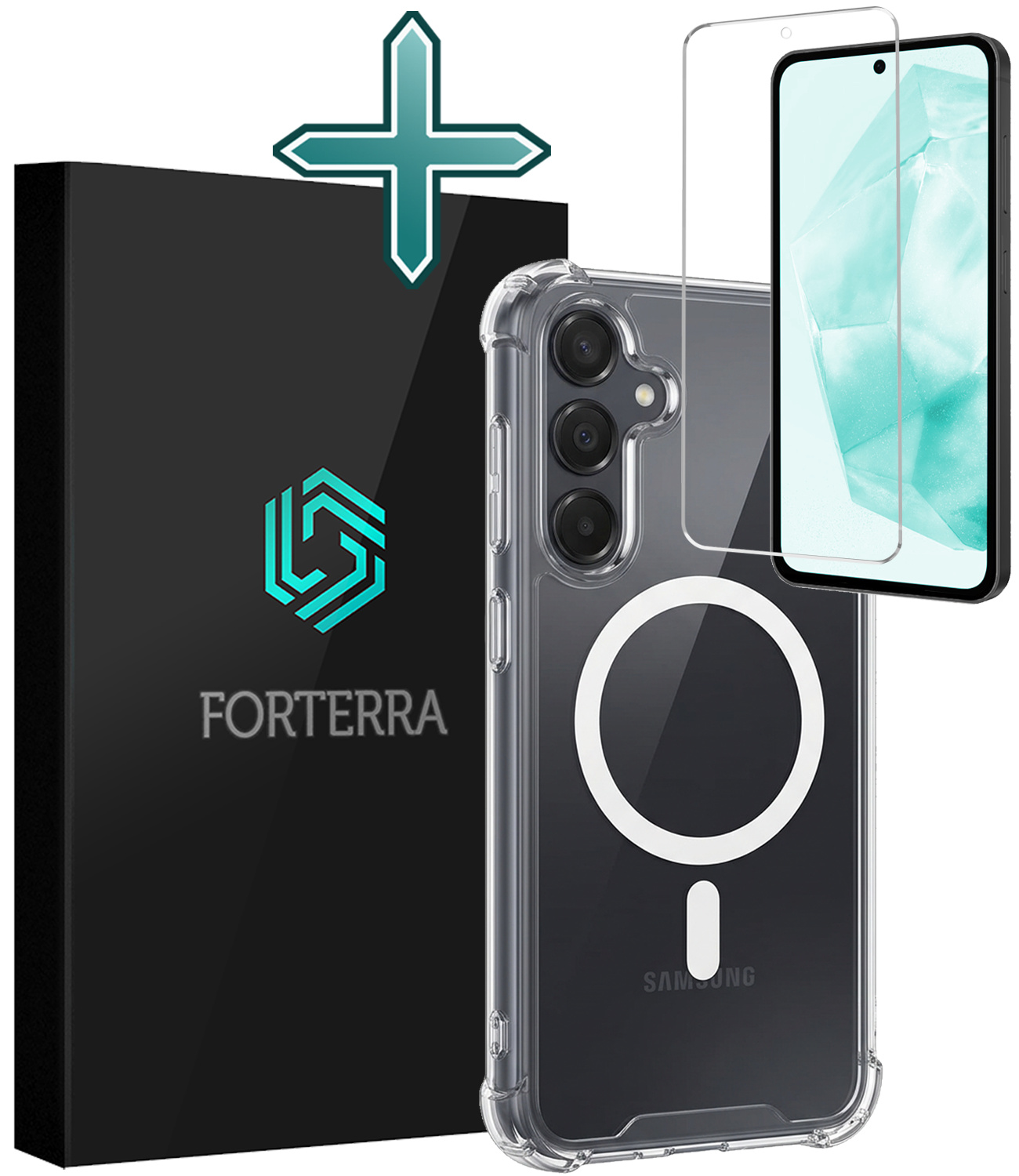 Forterra Forterra Samsung Galaxy A35 Magsafe Hoesje Transparant Met Screenprotector