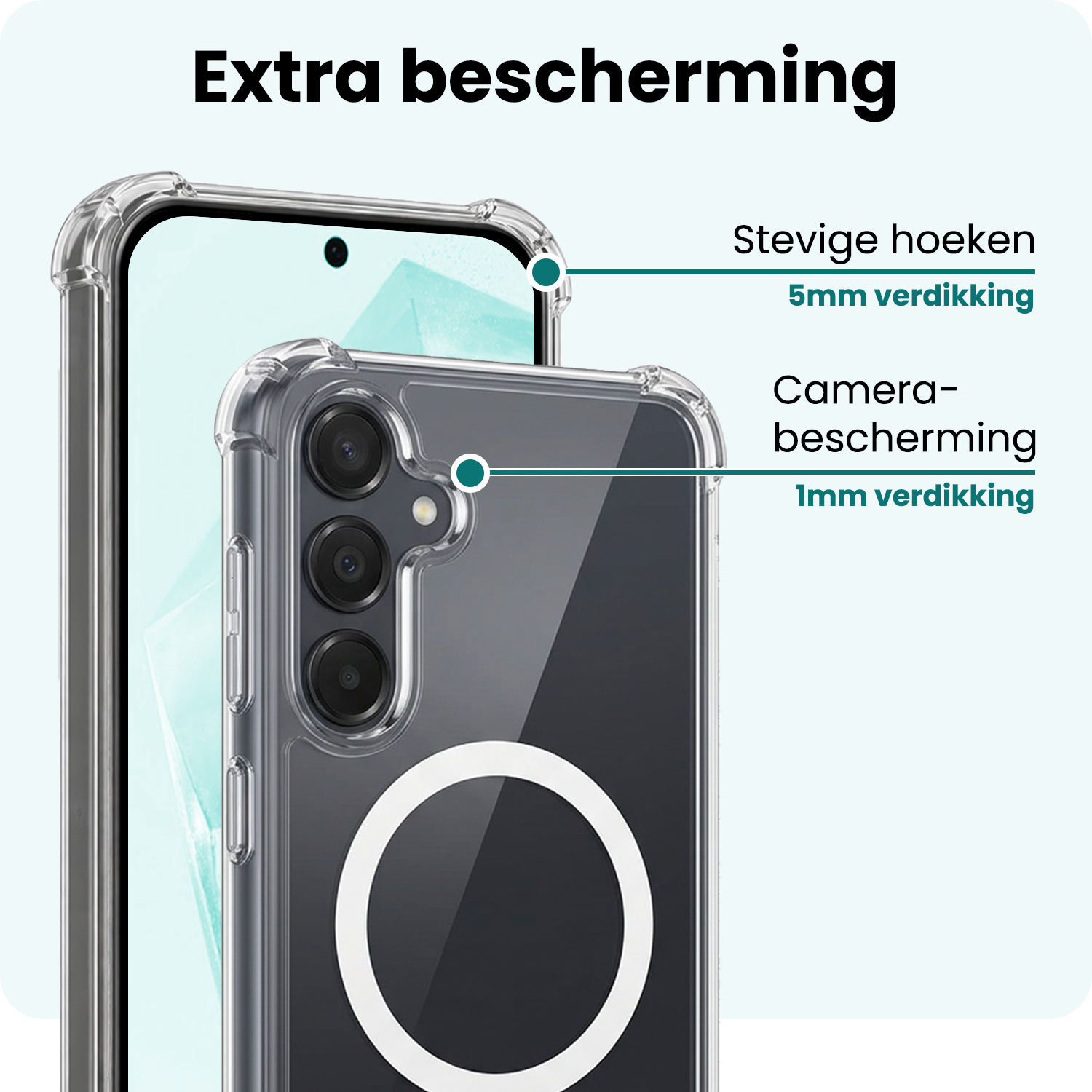 Forterra Forterra Samsung Galaxy A35 Magsafe Hoesje Transparant Met Screenprotector