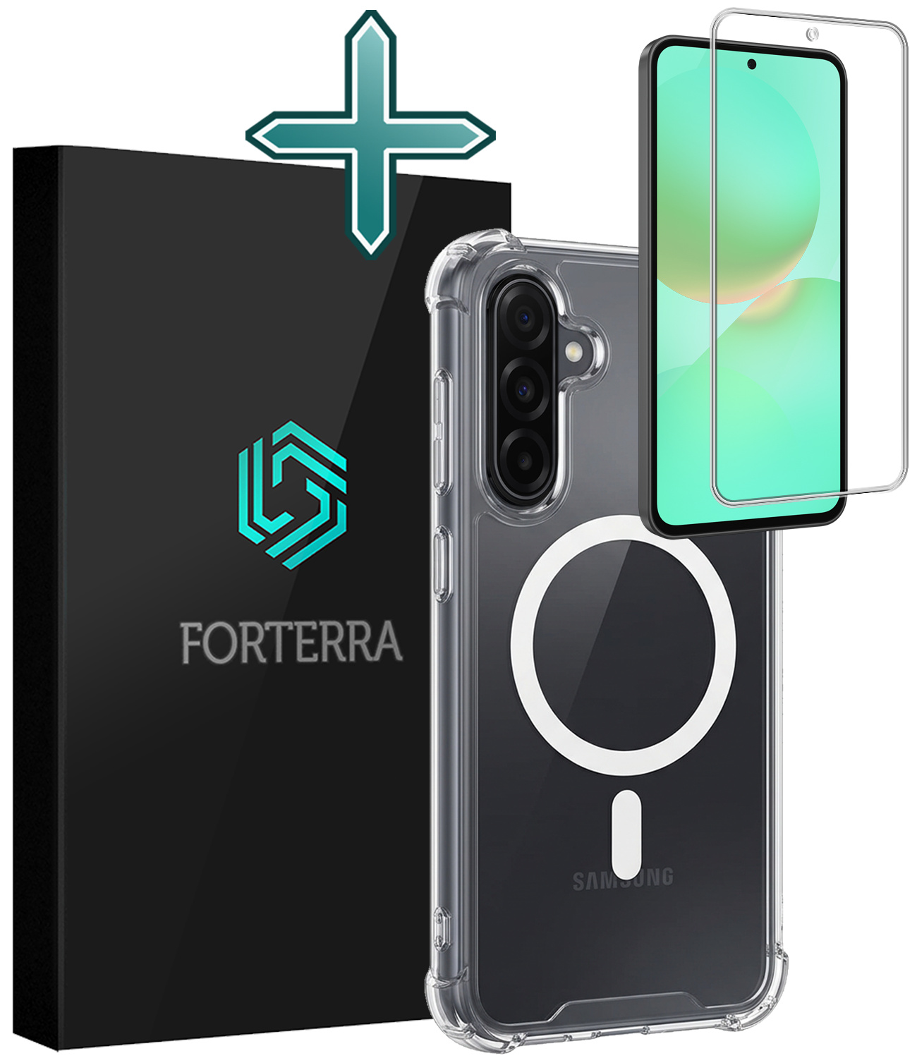 Forterra Forterra Samsung Galaxy A36 Magsafe Hoesje Transparant Met Screenprotector
