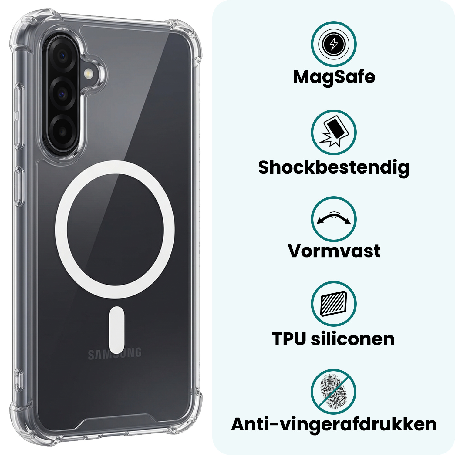 Forterra Forterra Samsung Galaxy A36 Magsafe Hoesje Transparant Met Screenprotector