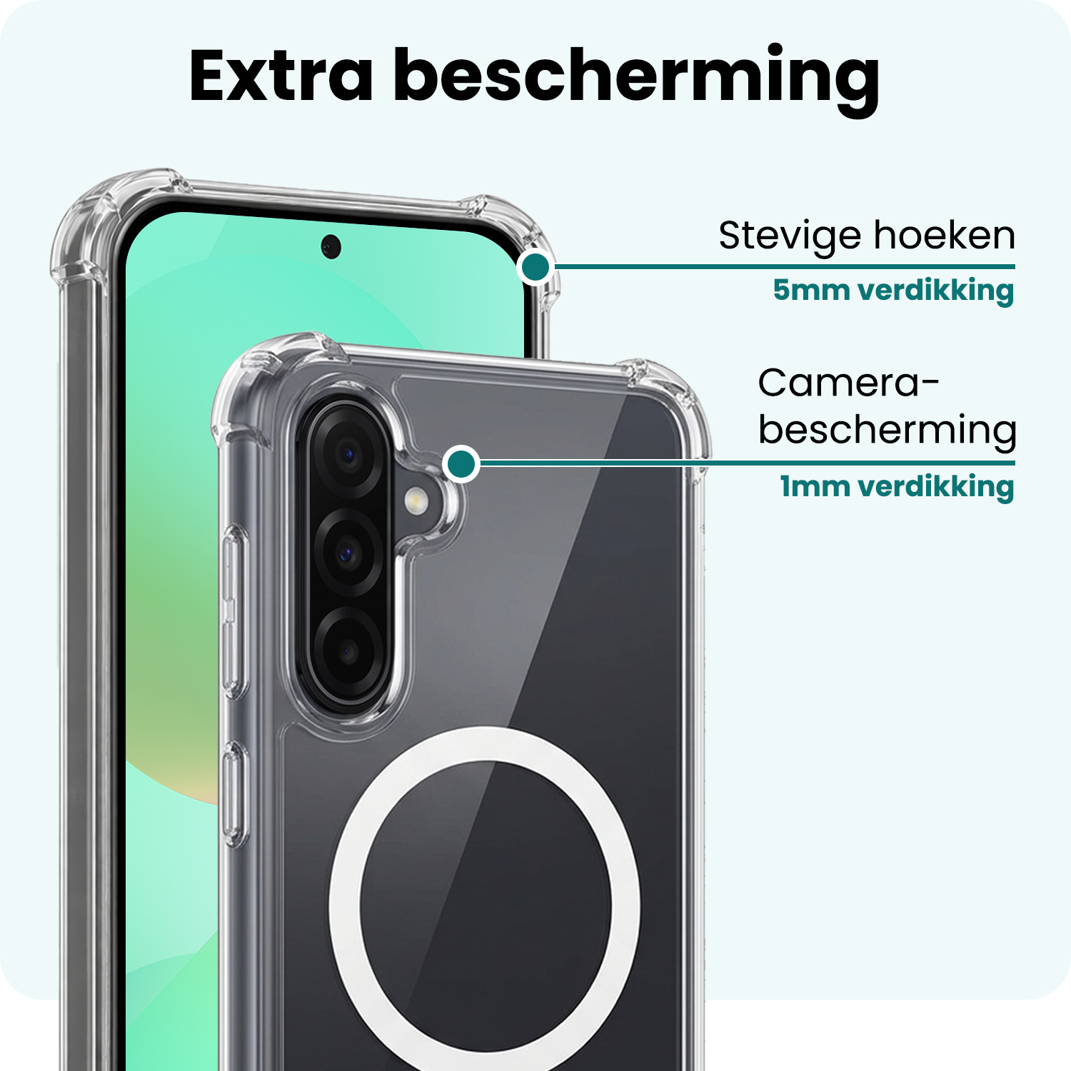 Forterra Forterra Samsung Galaxy A36 Magsafe Hoesje Transparant Met Screenprotector