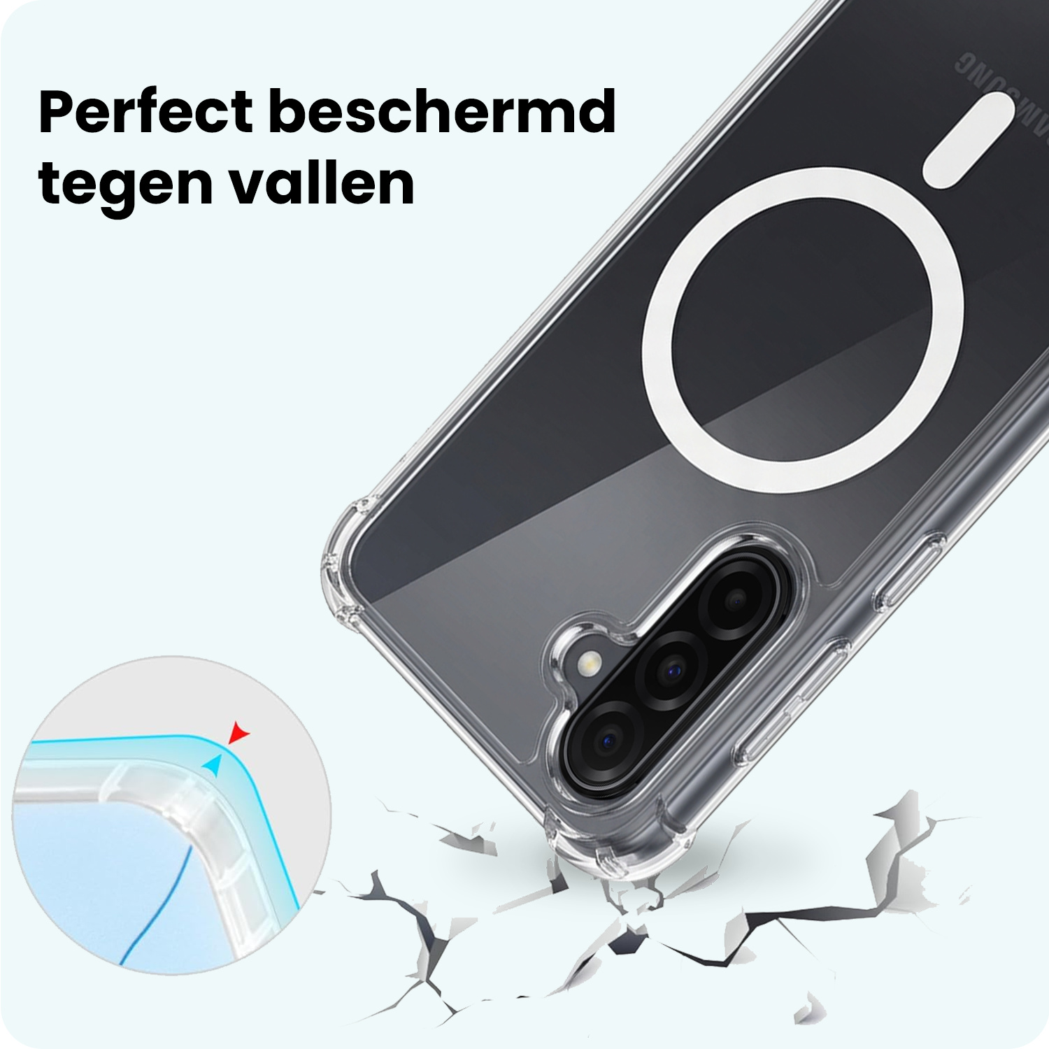 Forterra Forterra Samsung Galaxy A36 Magsafe Hoesje Transparant Met Screenprotector