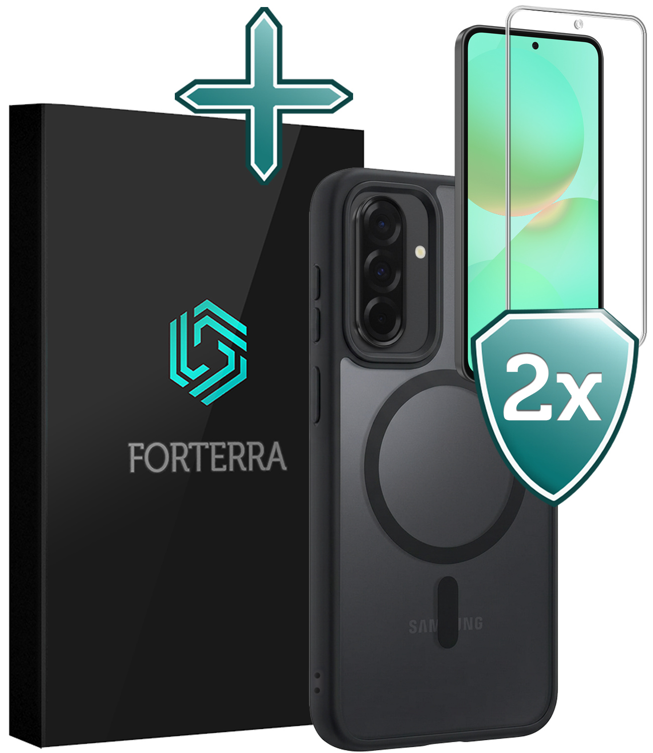 Forterra Forterra Samsung Galaxy A36 Magsafe Hoesje Zwart Met 2x Screenprotector
