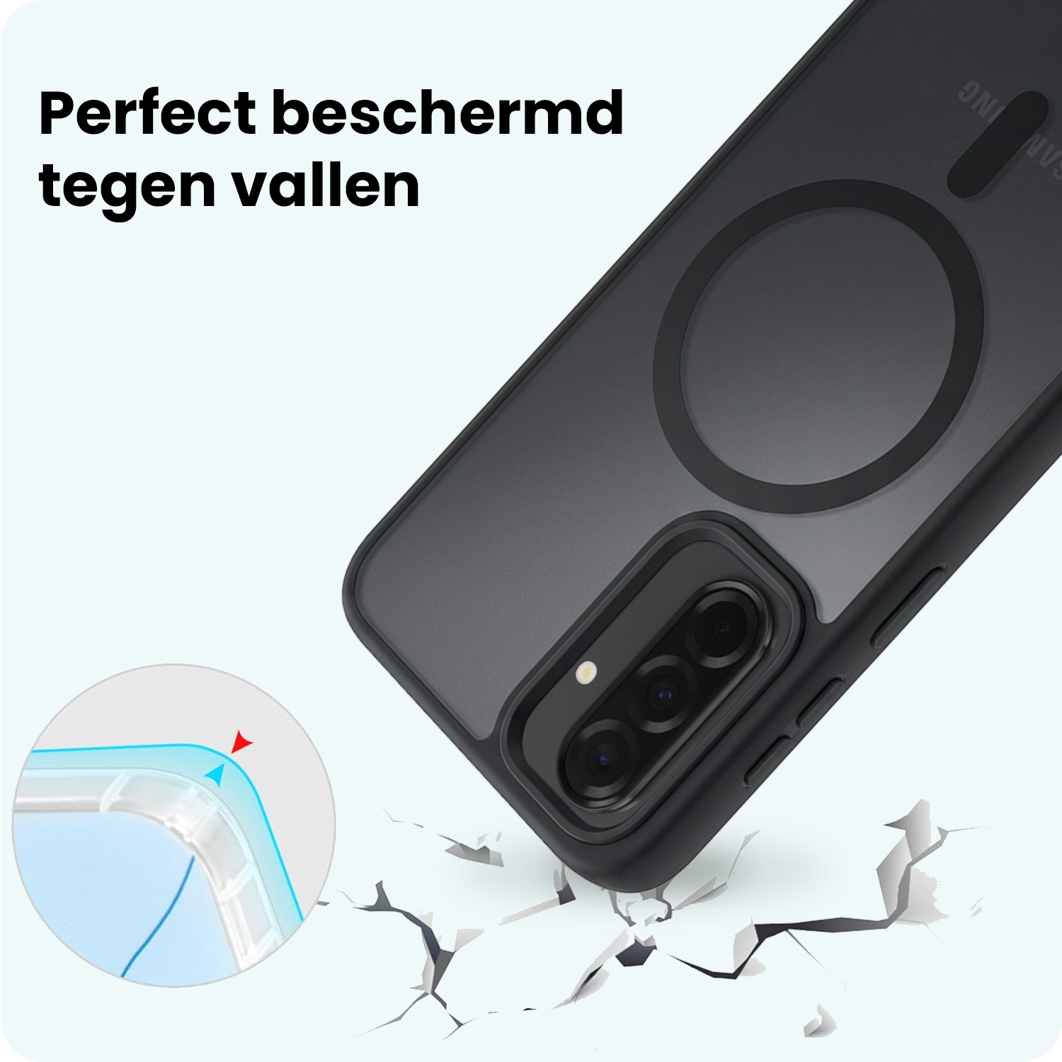 Forterra Forterra Samsung Galaxy A36 Magsafe Hoesje Zwart Met 2x Screenprotector