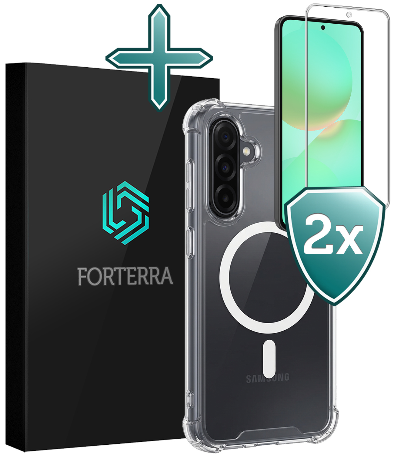 Forterra Forterra Samsung Galaxy A36 Magsafe Hoesje Transparant Met 2x Screenprotector