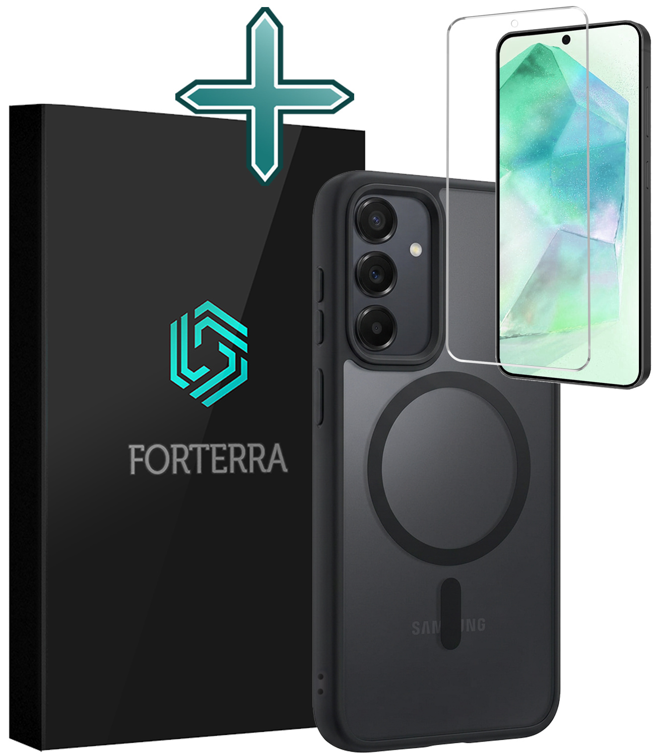 Forterra Forterra Samsung Galaxy A55 Magsafe Hoesje Zwart Met Screenprotector