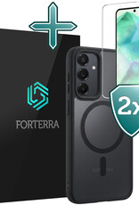 Forterra Forterra Samsung Galaxy A55 Magsafe Hoesje Zwart Met 2x Screenprotector
