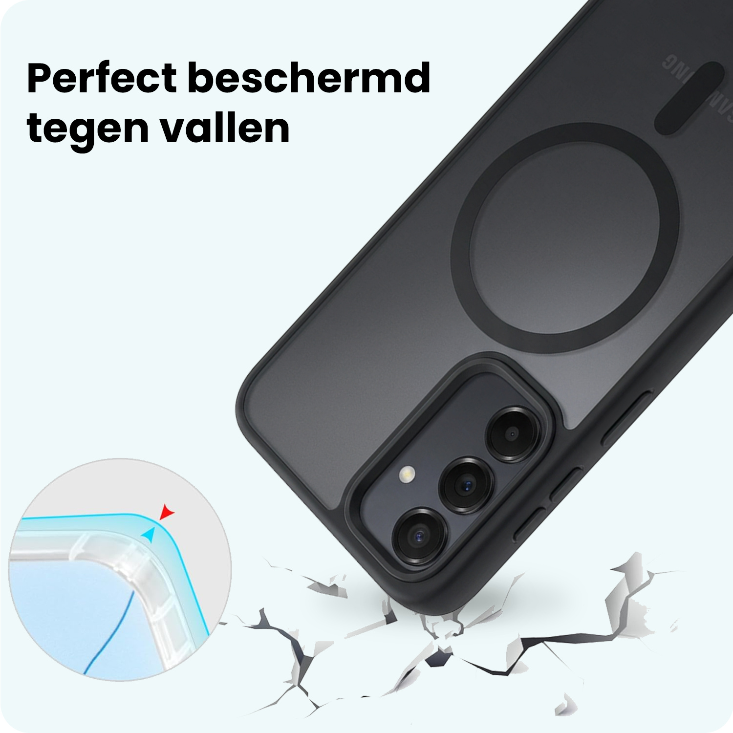 Forterra Forterra Samsung Galaxy A55 Magsafe Hoesje Zwart Met 2x Screenprotector