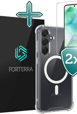 Forterra Forterra Samsung Galaxy A55 Magsafe Hoesje Transparant Met 2x Screenprotector
