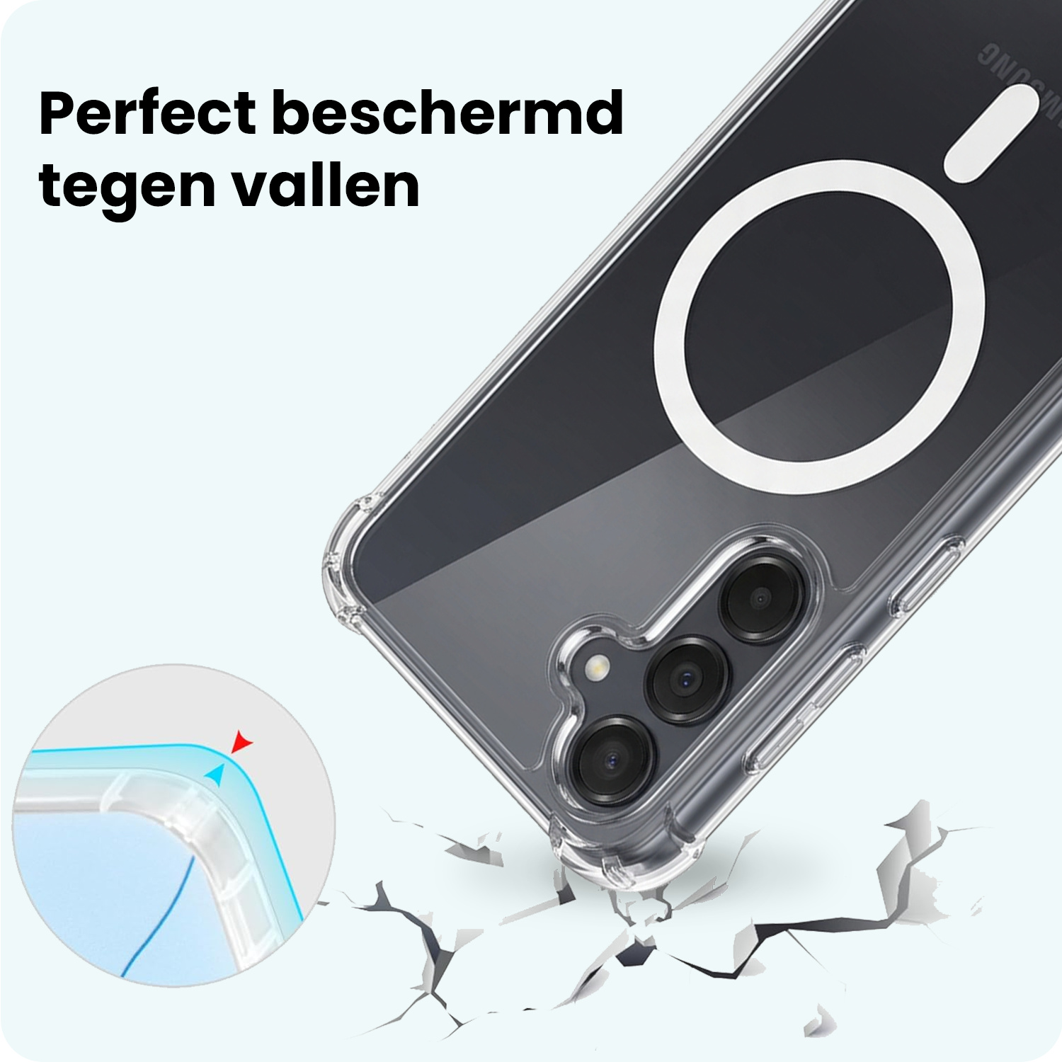 Forterra Forterra Samsung Galaxy A55 Magsafe Hoesje Transparant Met 2x Screenprotector