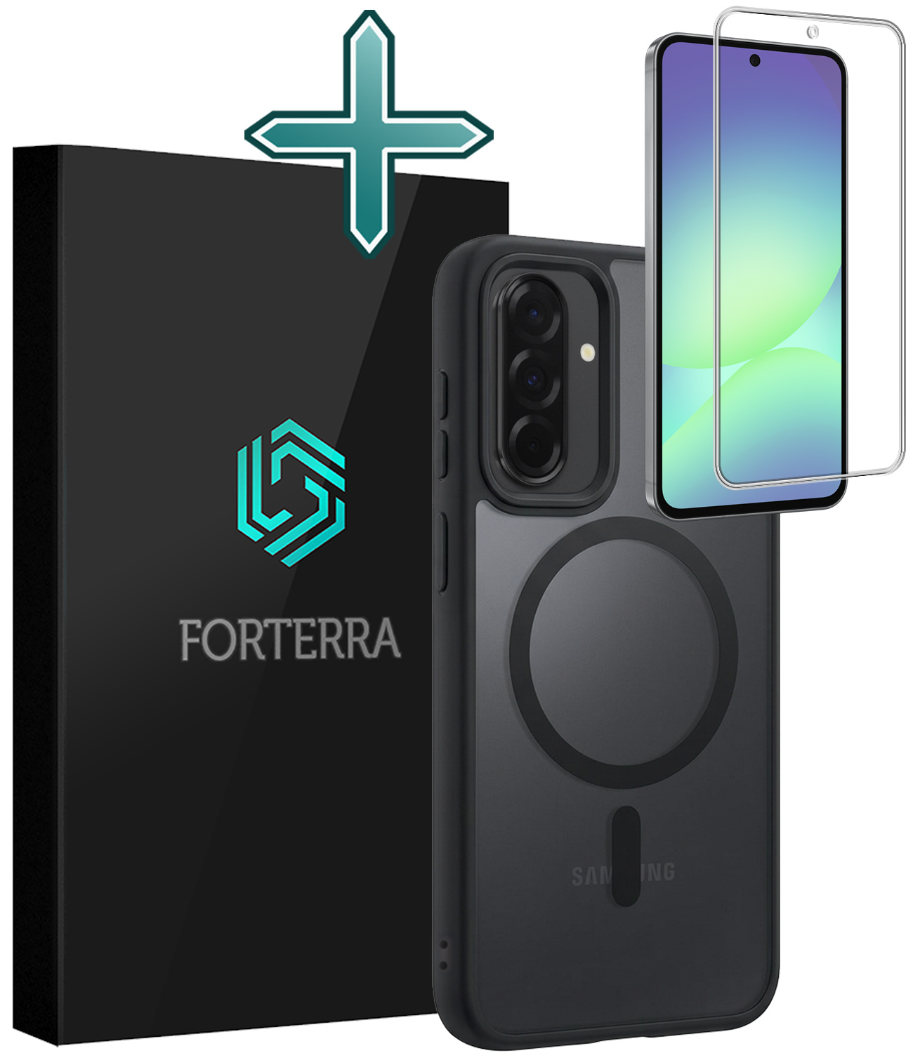 Forterra Forterra Samsung Galaxy A56 Magsafe Hoesje Zwart Met Screenprotector