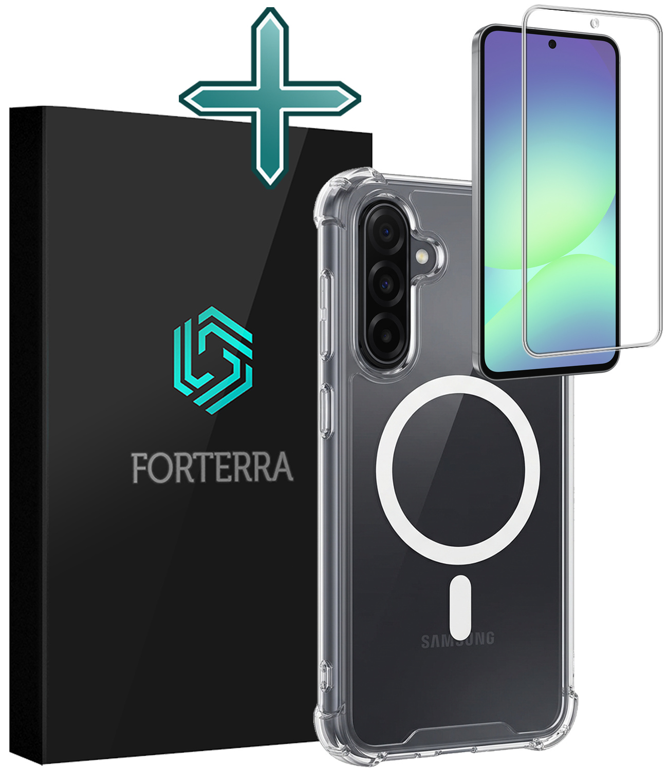 Forterra Forterra Samsung Galaxy A56 Magsafe Hoesje Transparant Met Screenprotector