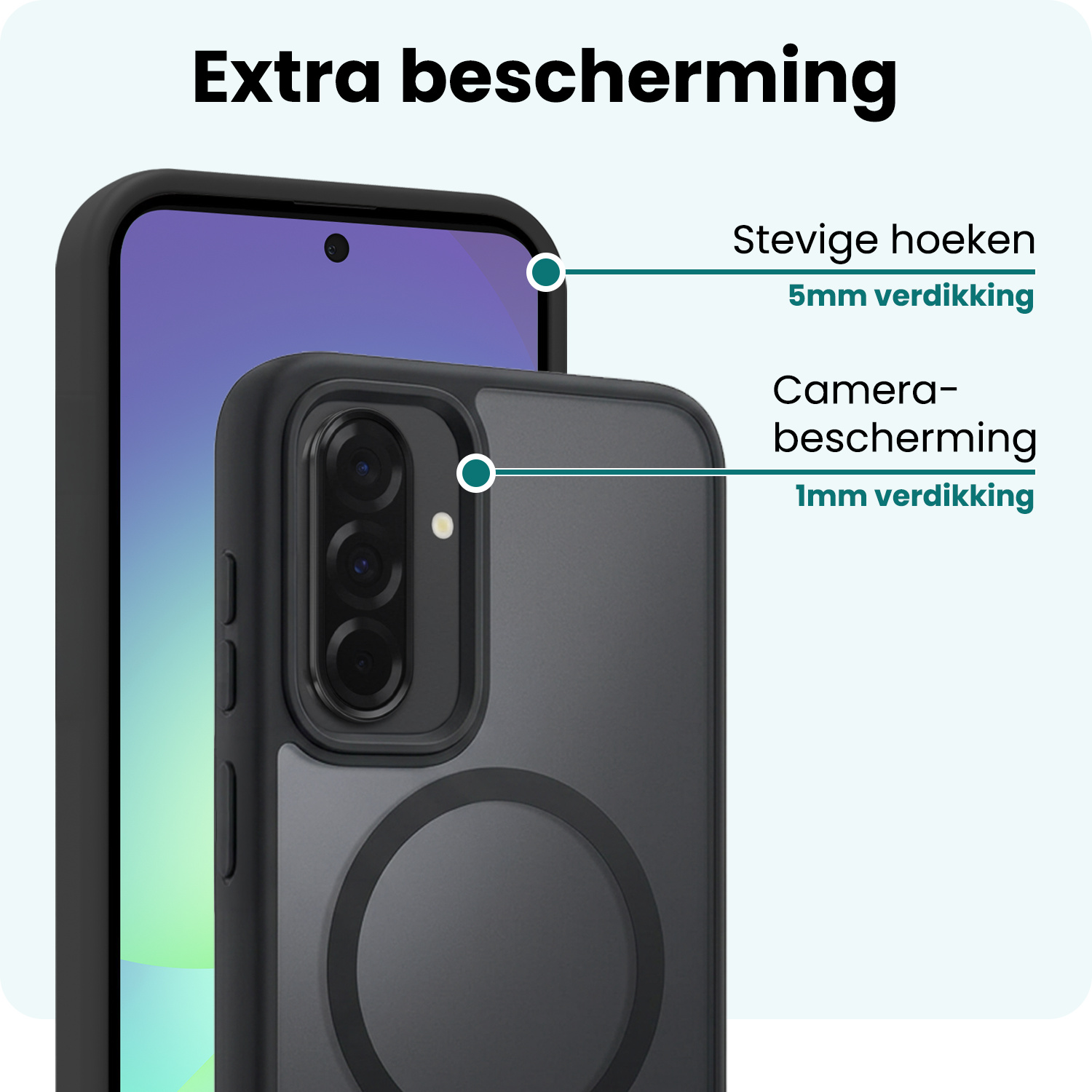 Forterra Forterra Samsung Galaxy A56 Magsafe Hoesje Zwart Met 2x Screenprotector