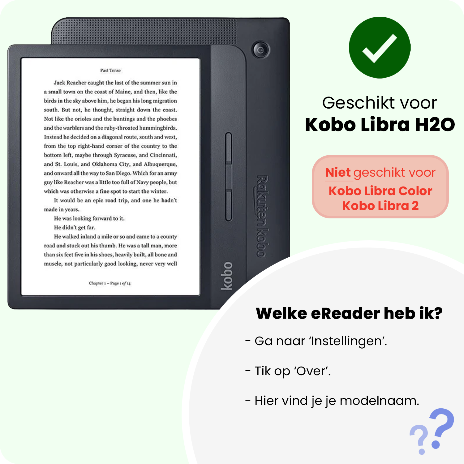 BASEY. Hoes Geschikt voor Kobo Libra H2O Hoesje Bookcase Cover Hoes - Hoesje Geschikt voor Kobo Libra H2O Hoes Cover Case - Donkerblauw