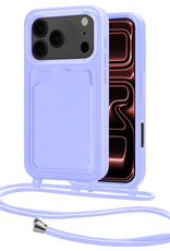 NoXx NoXx iPhone 17 Pro Hoesje Pashouder met Koord - Lila