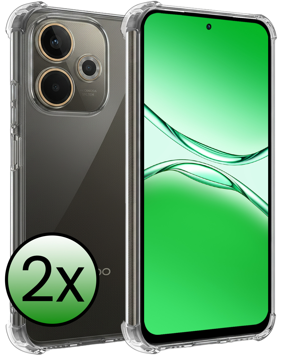BASEY. BASEY. OPPO A5 Pro Hoesje Shockproof - Transparant - 2 PACK