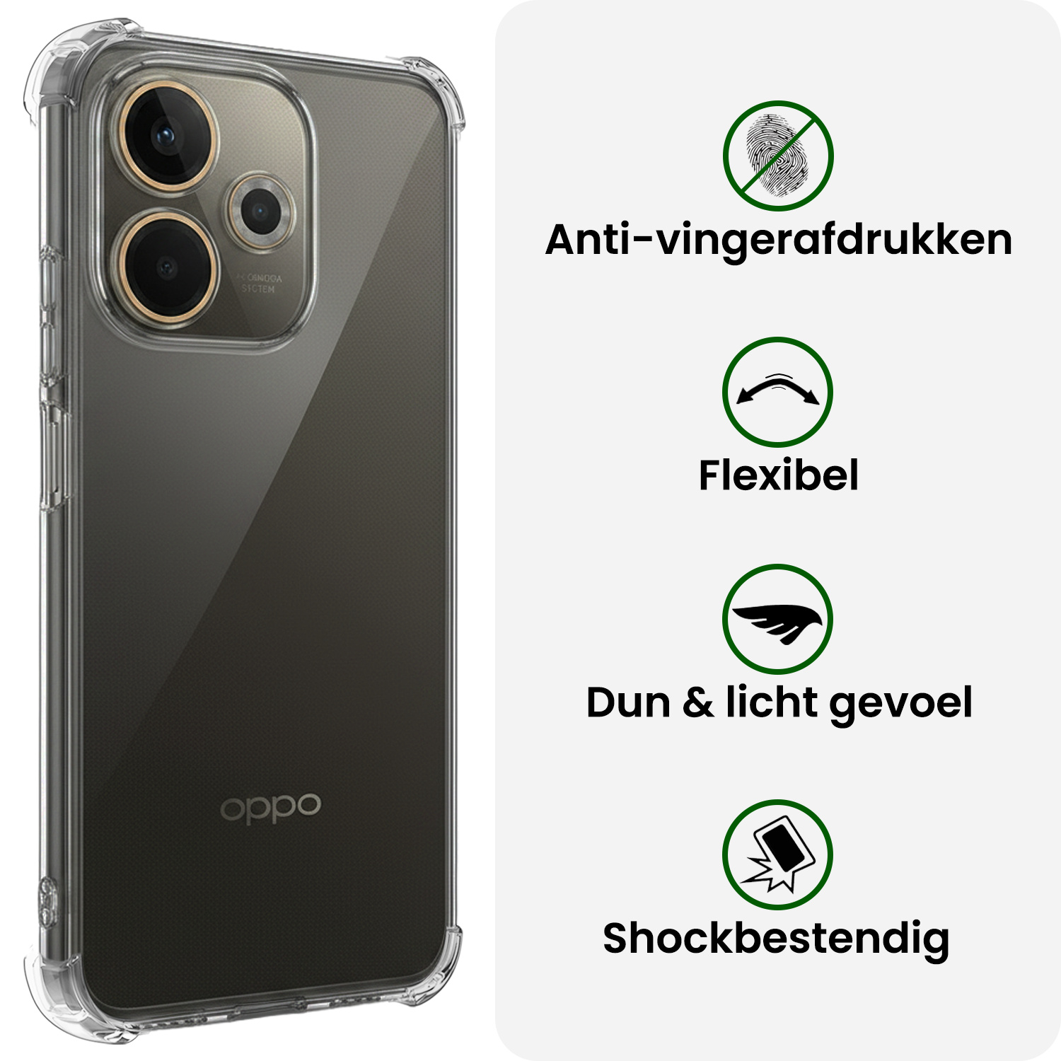 BASEY. BASEY. OPPO A5 Pro Hoesje Shockproof - Transparant - 2 PACK