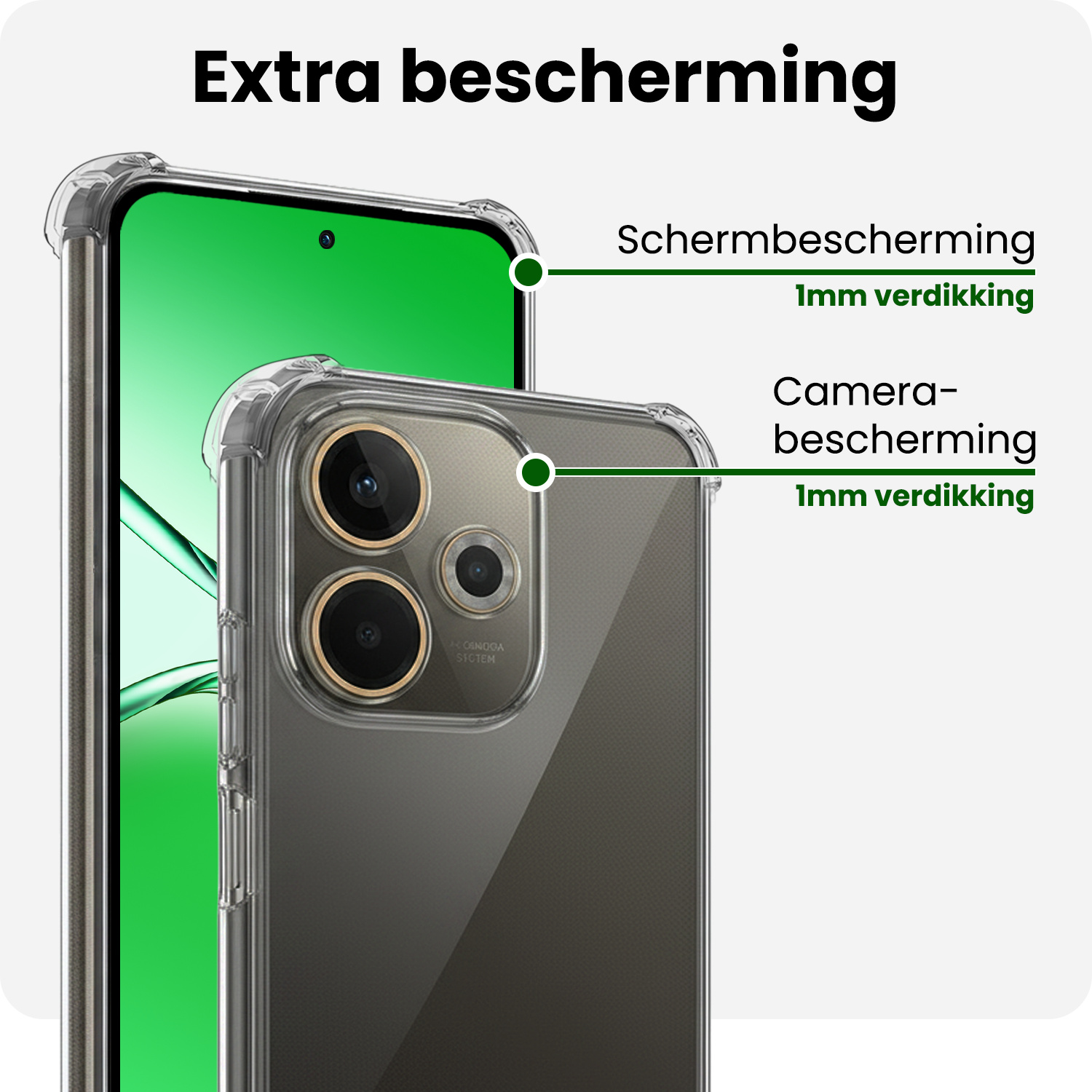 BASEY. BASEY. OPPO A5 Pro Hoesje Shockproof - Transparant - 2 PACK