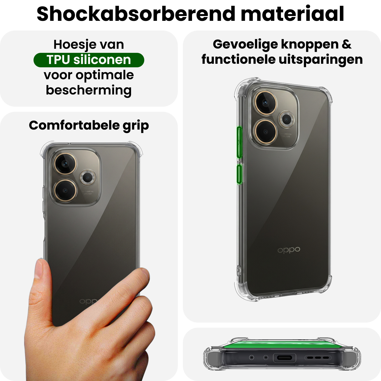 BASEY. BASEY. OPPO A5 Pro Hoesje Shockproof Met Screenprotector