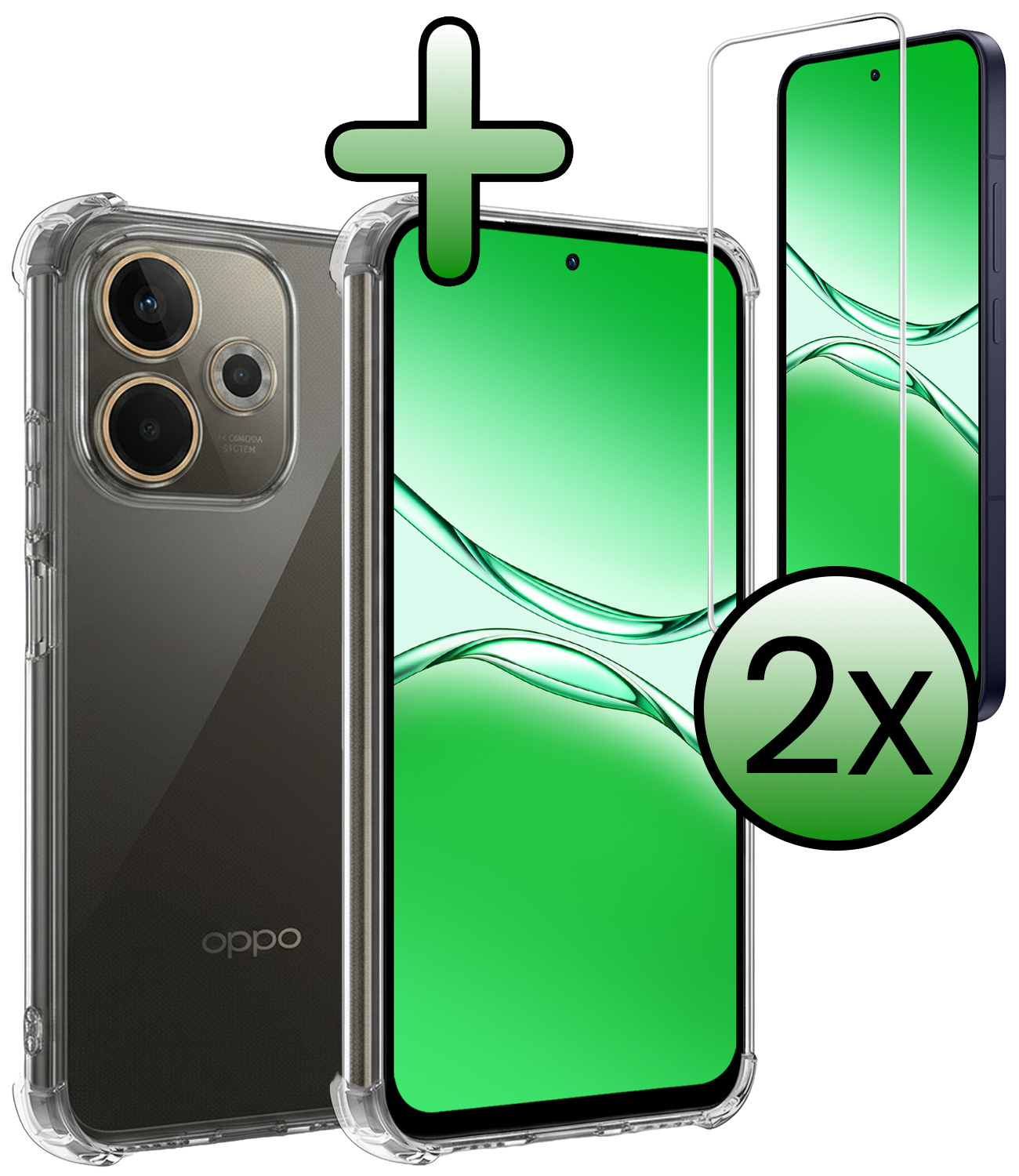 BASEY. BASEY. OPPO A5 Pro Hoesje Shockproof Met 2x Screenprotector