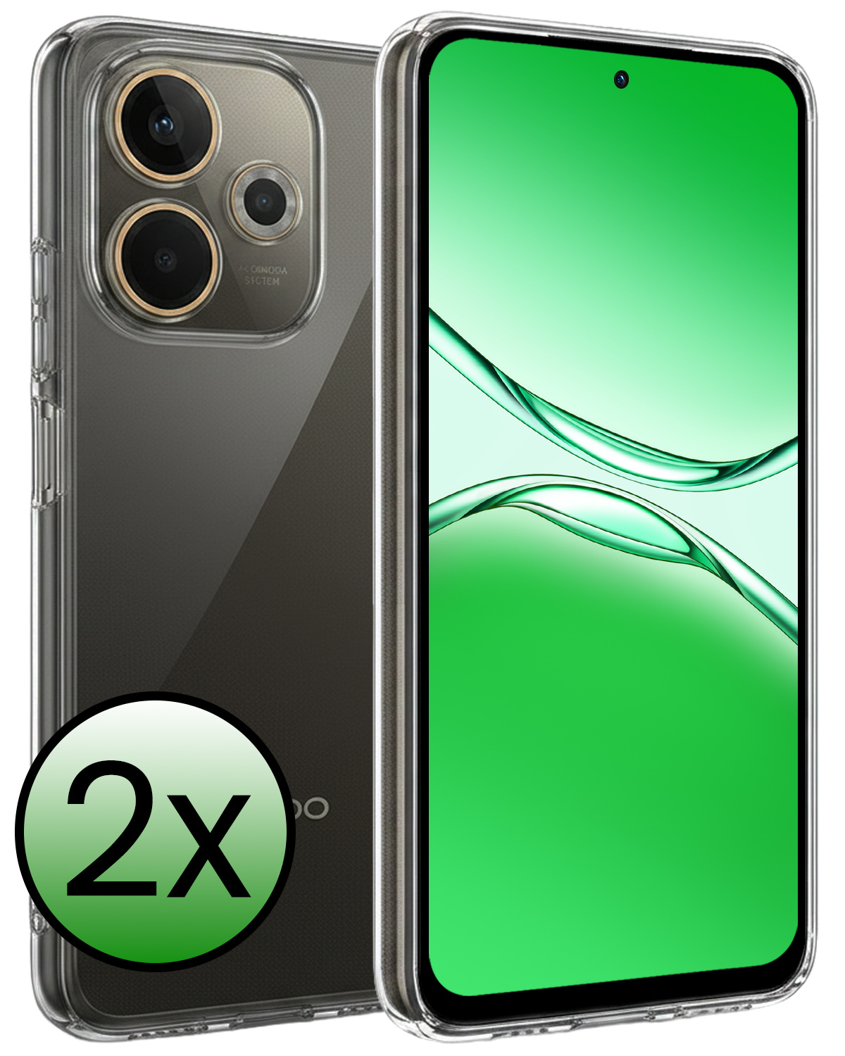 BASEY. BASEY. OPPO A5 Pro Hoesje Siliconen - Transparant - 2 PACK