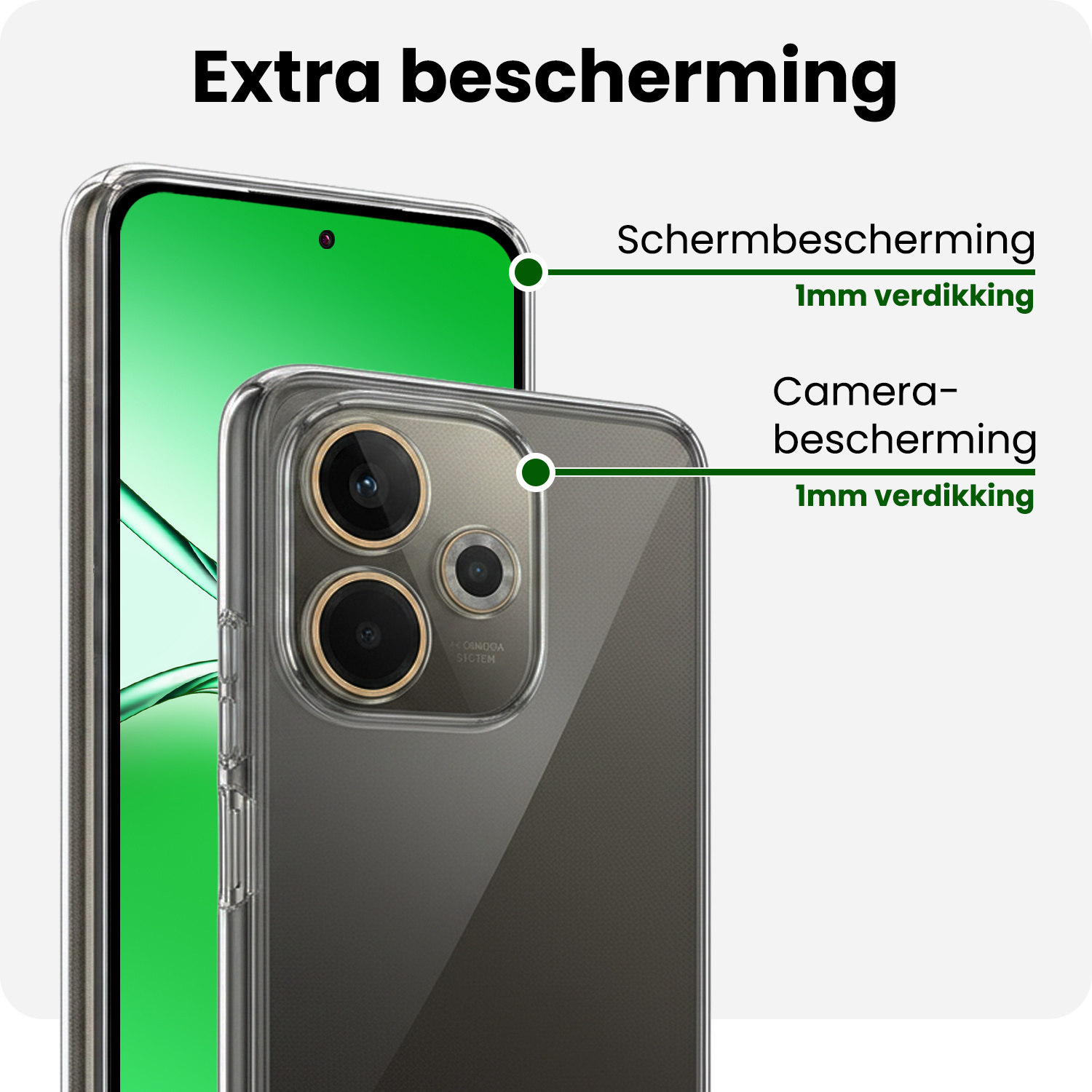 BASEY. BASEY. OPPO A5 Pro Hoesje Siliconen Met Screenprotector - Transparant