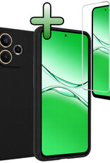 BASEY. BASEY. OPPO A5 Pro Hoesje Siliconen Met Screenprotector - Zwart