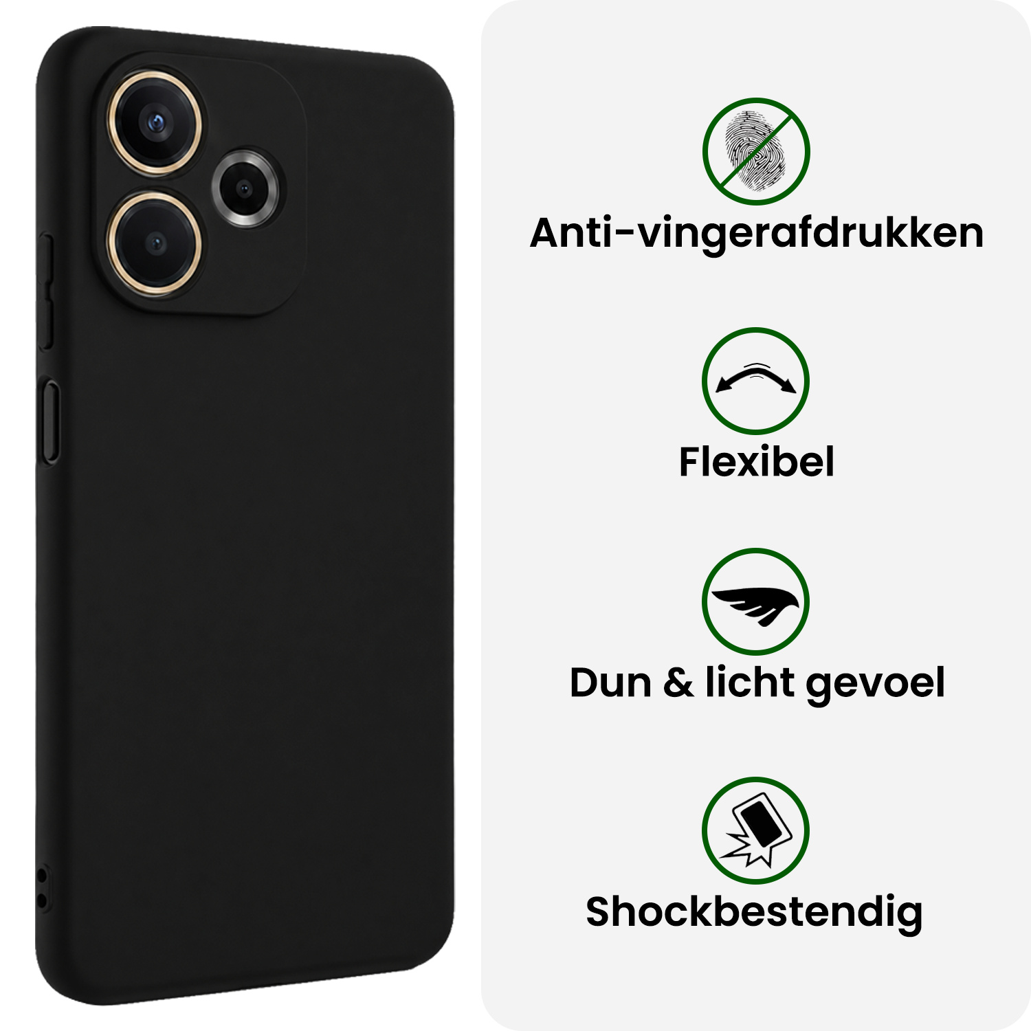 BASEY. BASEY. OPPO A5 Pro Hoesje Siliconen Met Screenprotector - Zwart