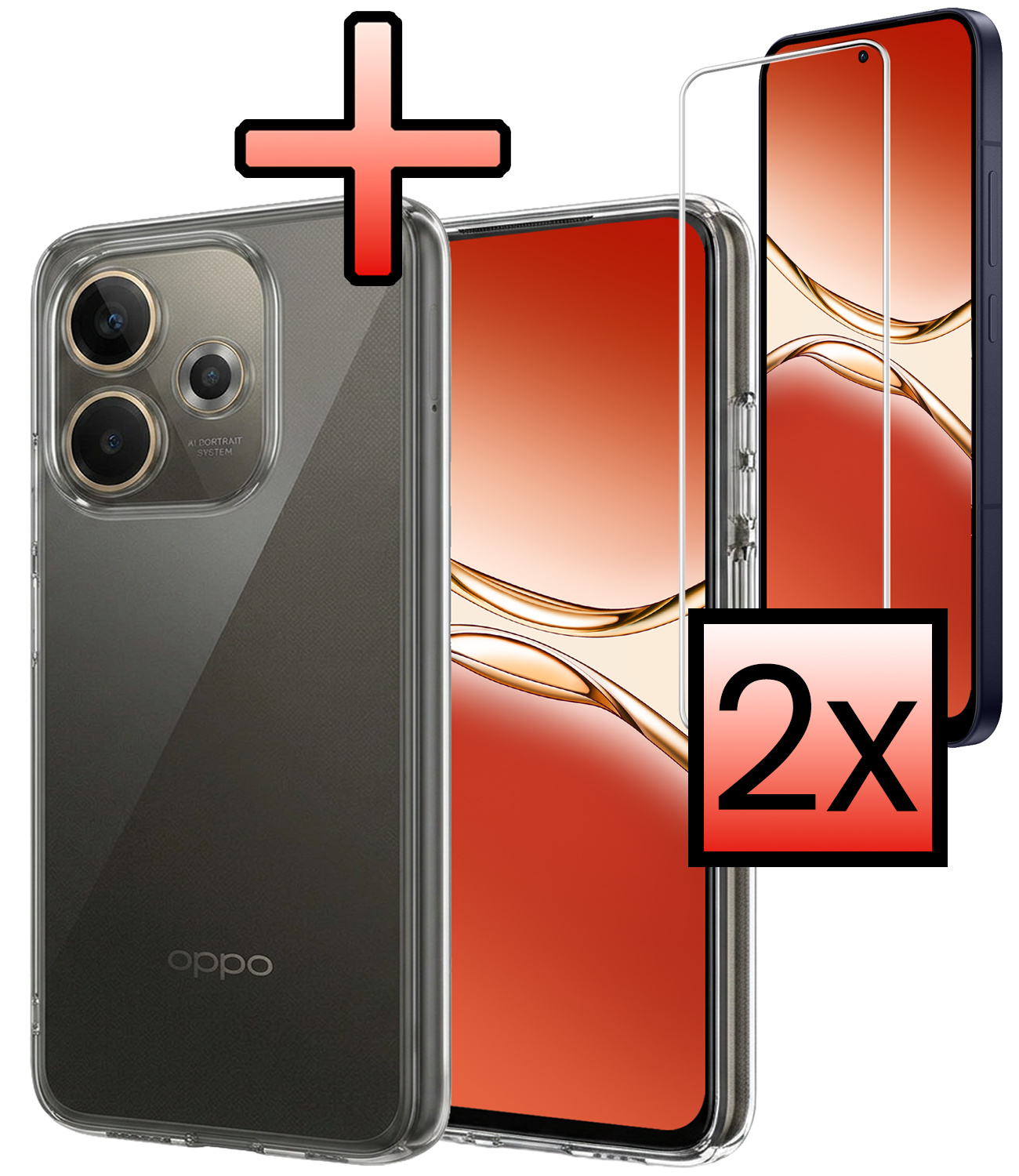 NoXx NoXx OPPO A5 Pro Hoesje Siliconen Met 2x Screenprotector - Transparant