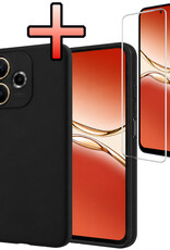 NoXx NoXx OPPO A5 Pro Hoesje Siliconen Met Screenprotector - Zwart