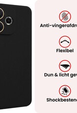 NoXx NoXx OPPO A5 Pro Hoesje Siliconen Met Screenprotector - Zwart