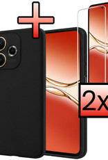 NoXx NoXx OPPO A5 Pro Hoesje Siliconen Met 2x Screenprotector - Zwart